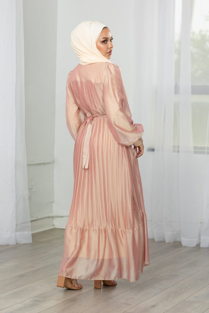 Faye Pleated Dress - Peachy