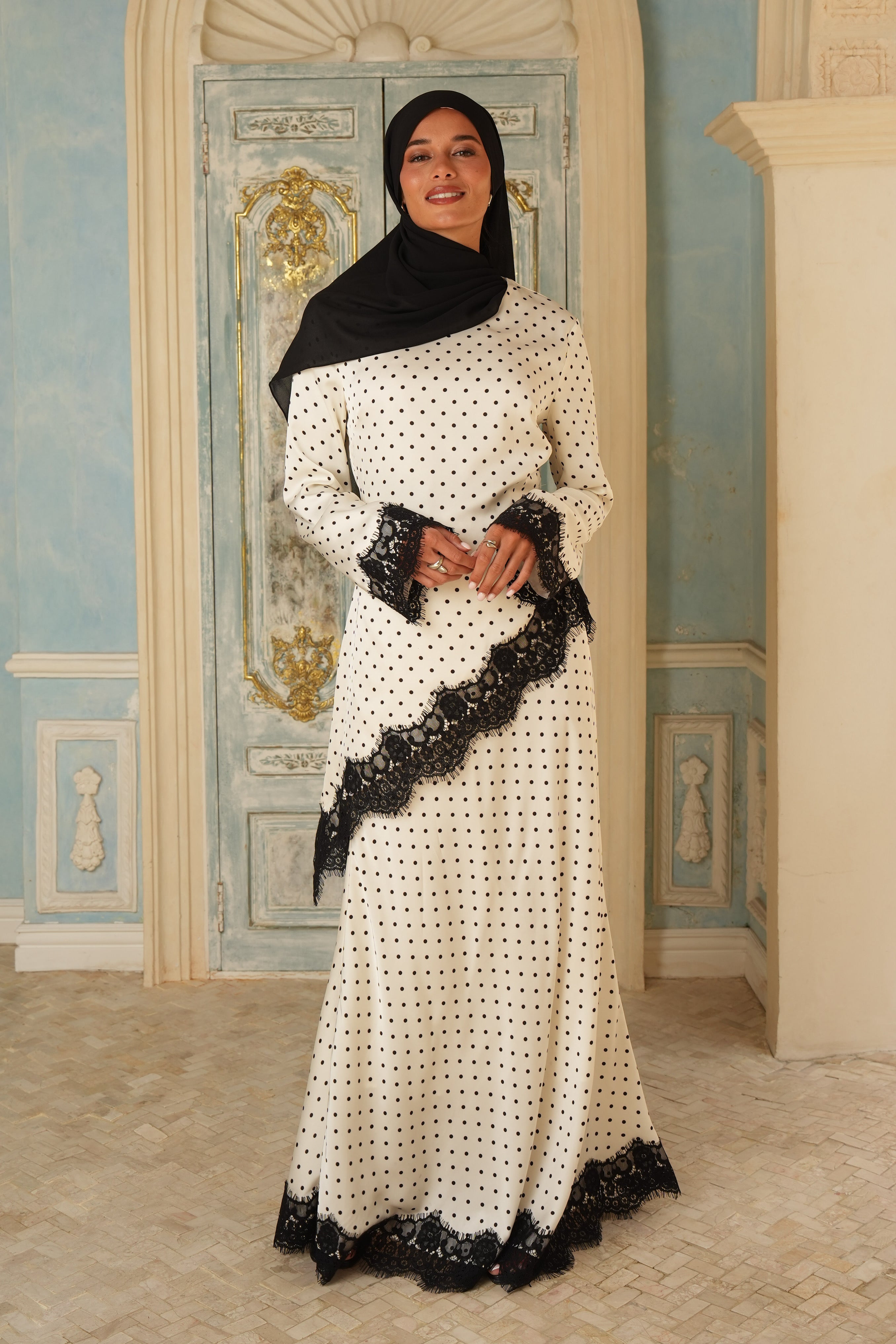 Lace Skirt/Shirt Set - White