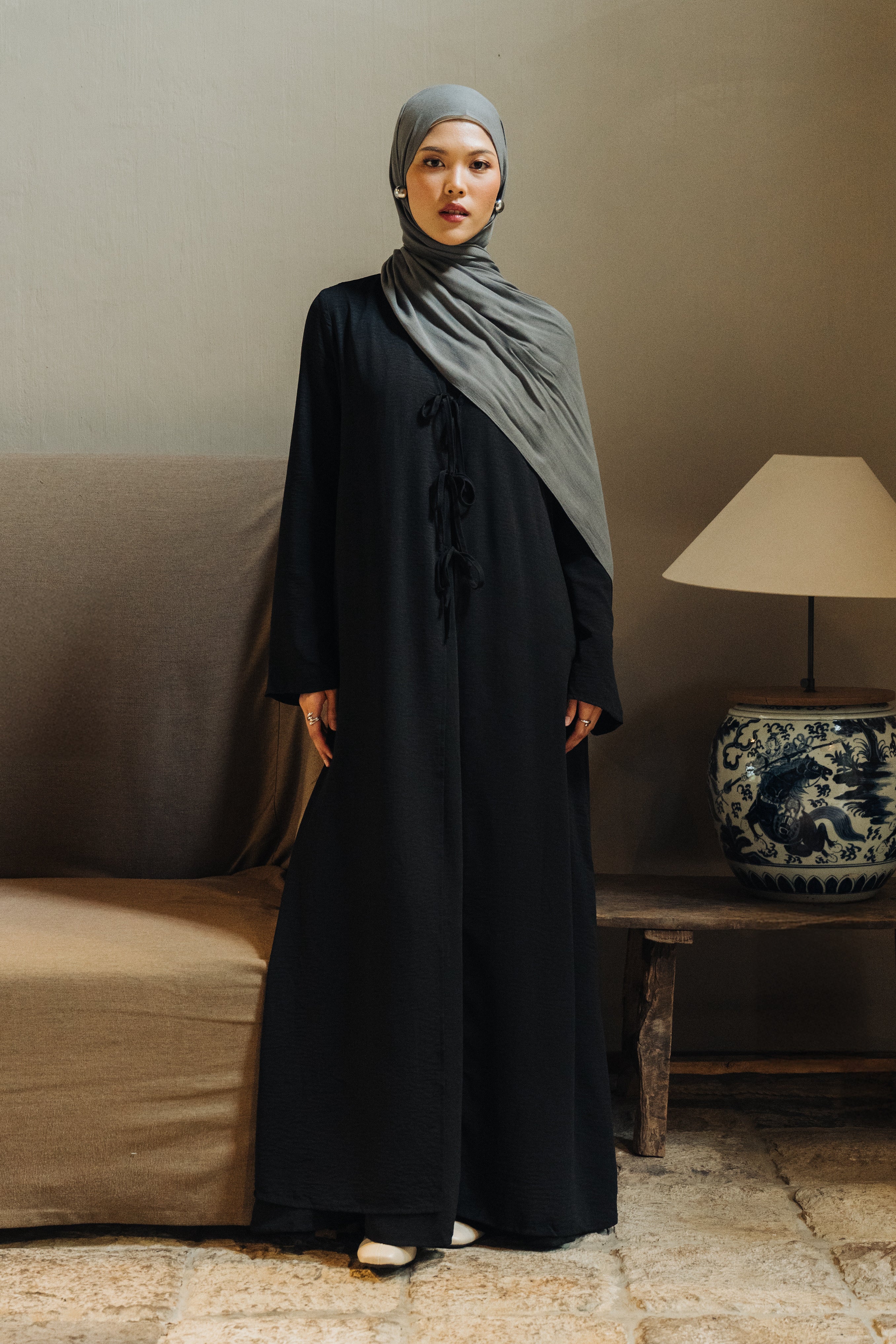 Riwa Abaya Set - Black - Modern Hijabi