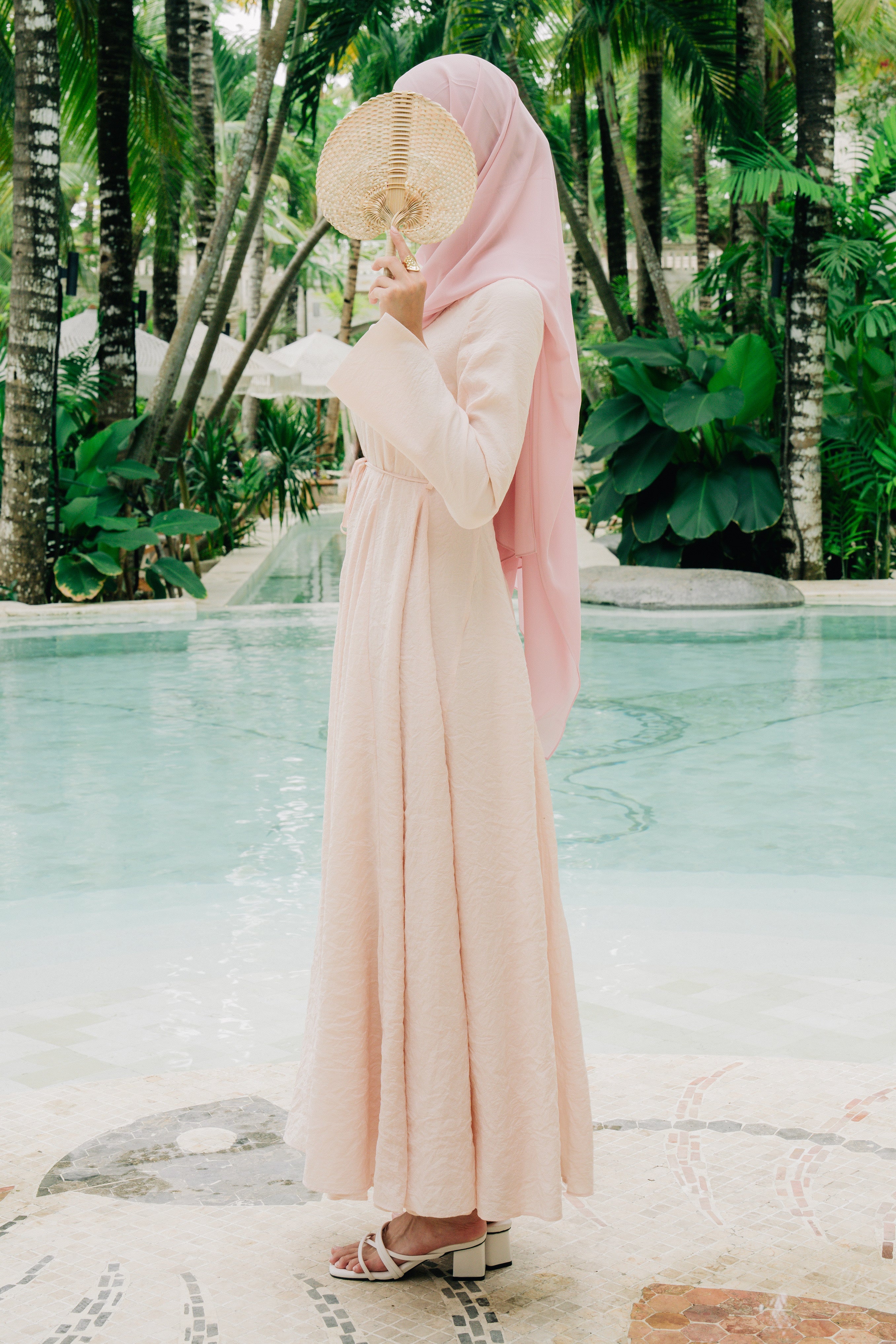 Amara Maxi Dress - Cream Pink