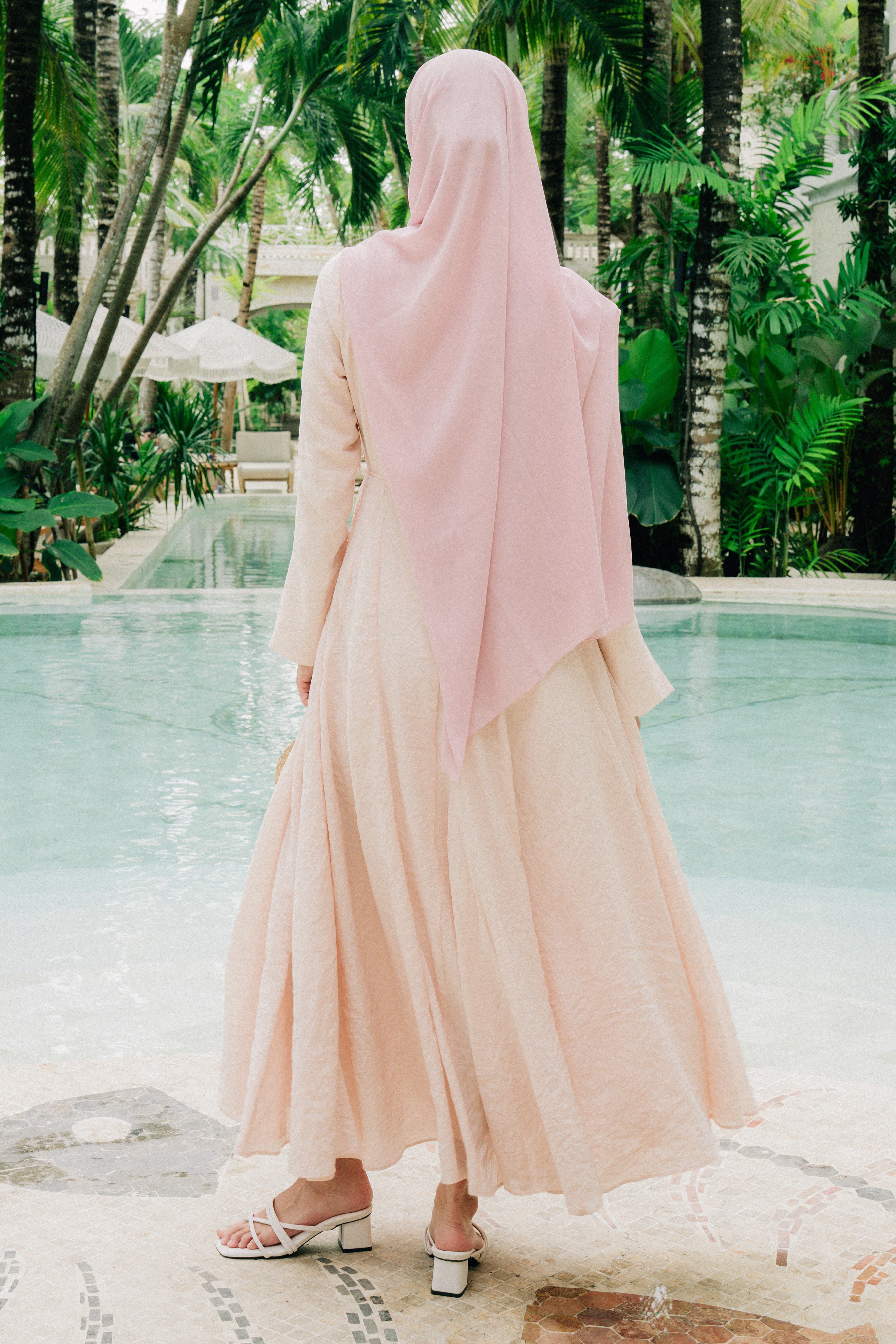 Amara Maxi Dress - Cream Pink