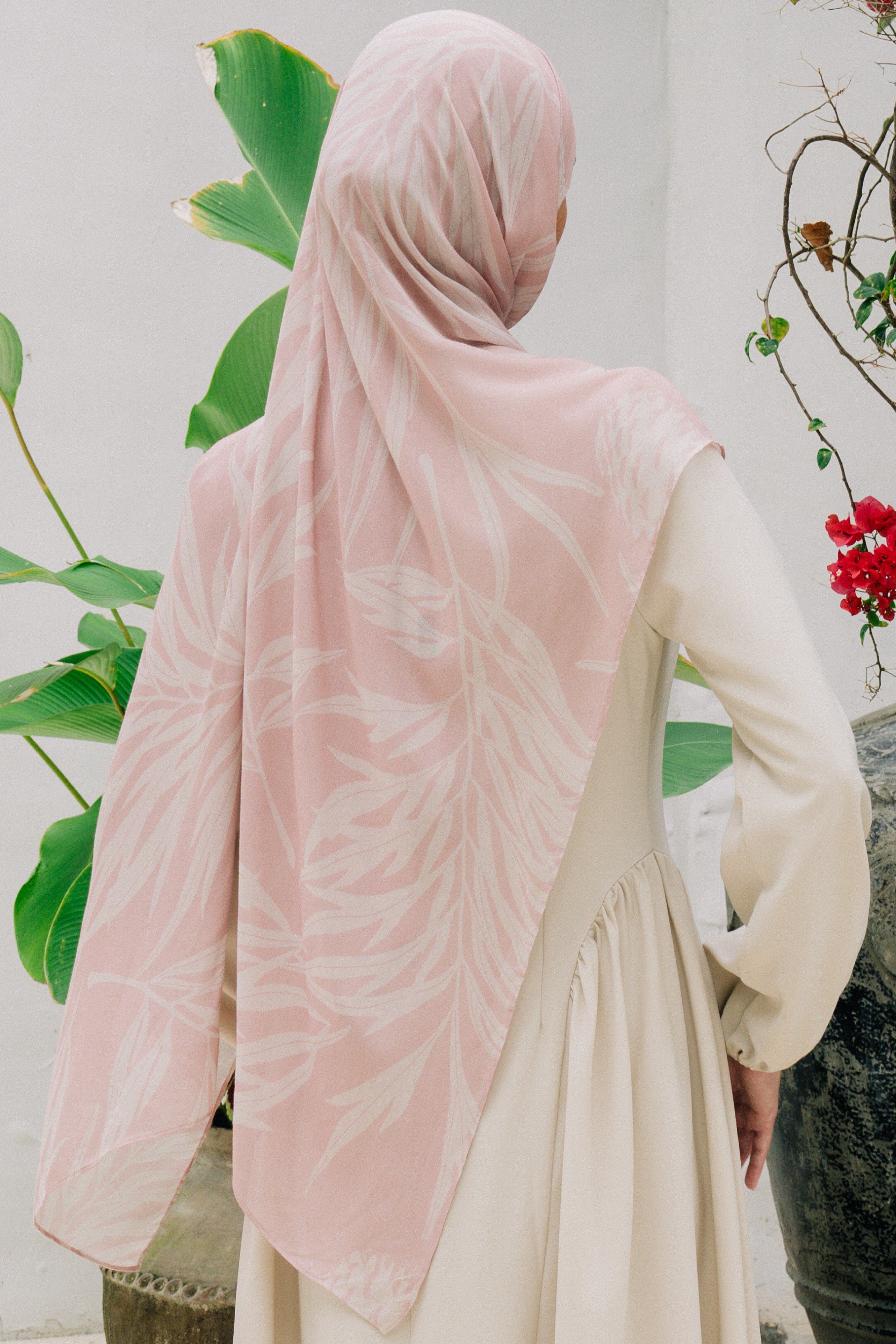 Printed Modal Hijab - Rosey Pines