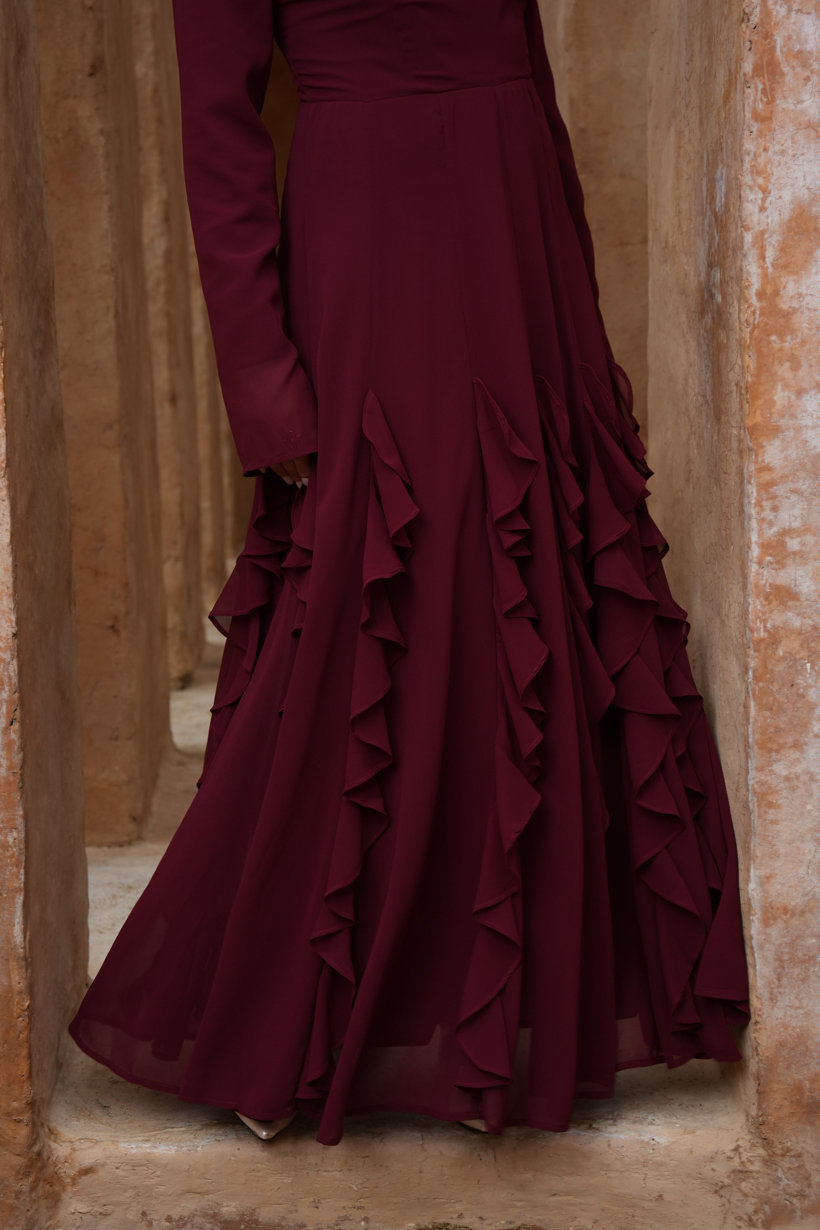 Mara Maxi Dress - Burgundy - Modern Hijabi