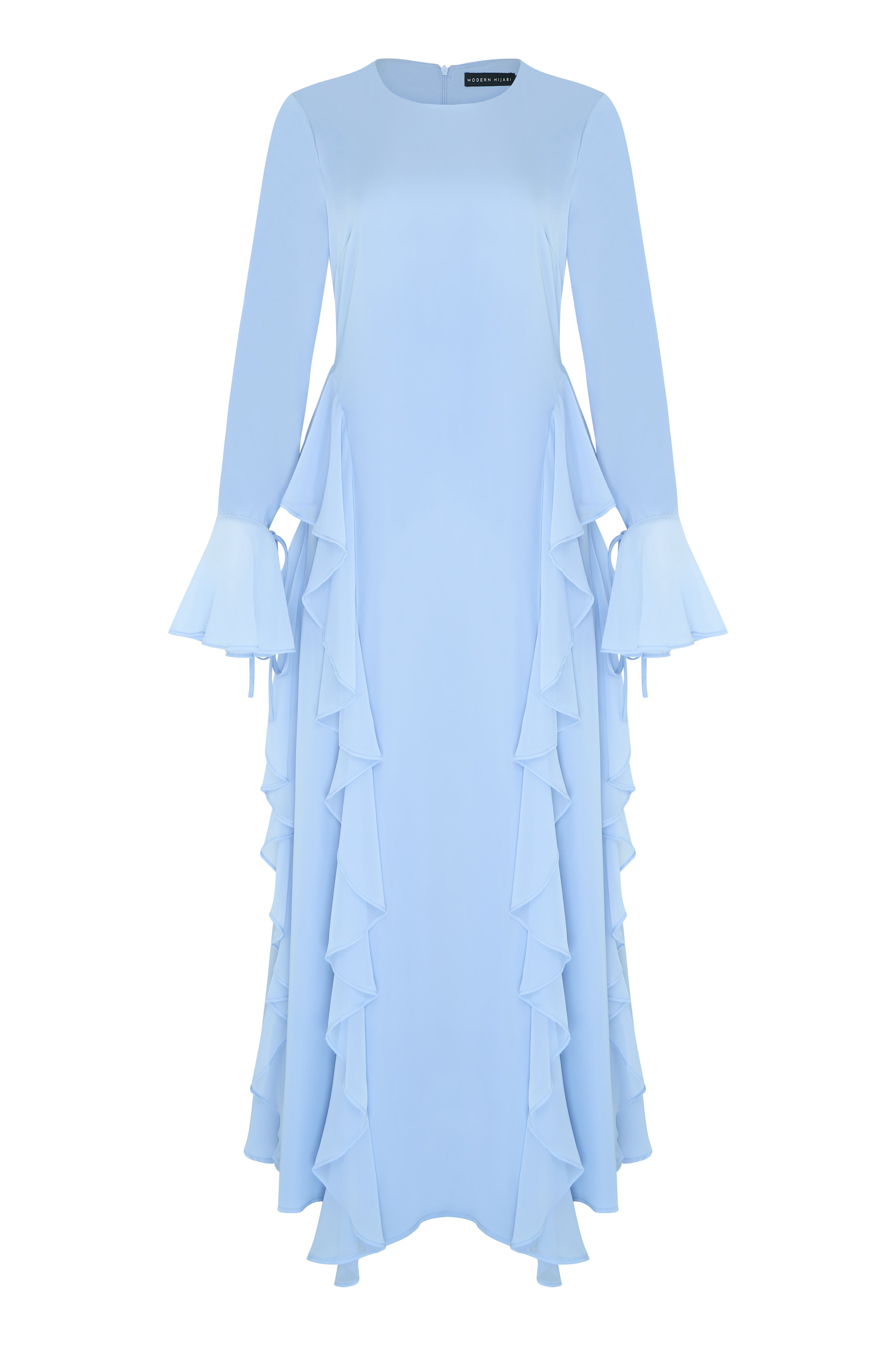 Alyah Satin Maxi Dress - Baby Blue