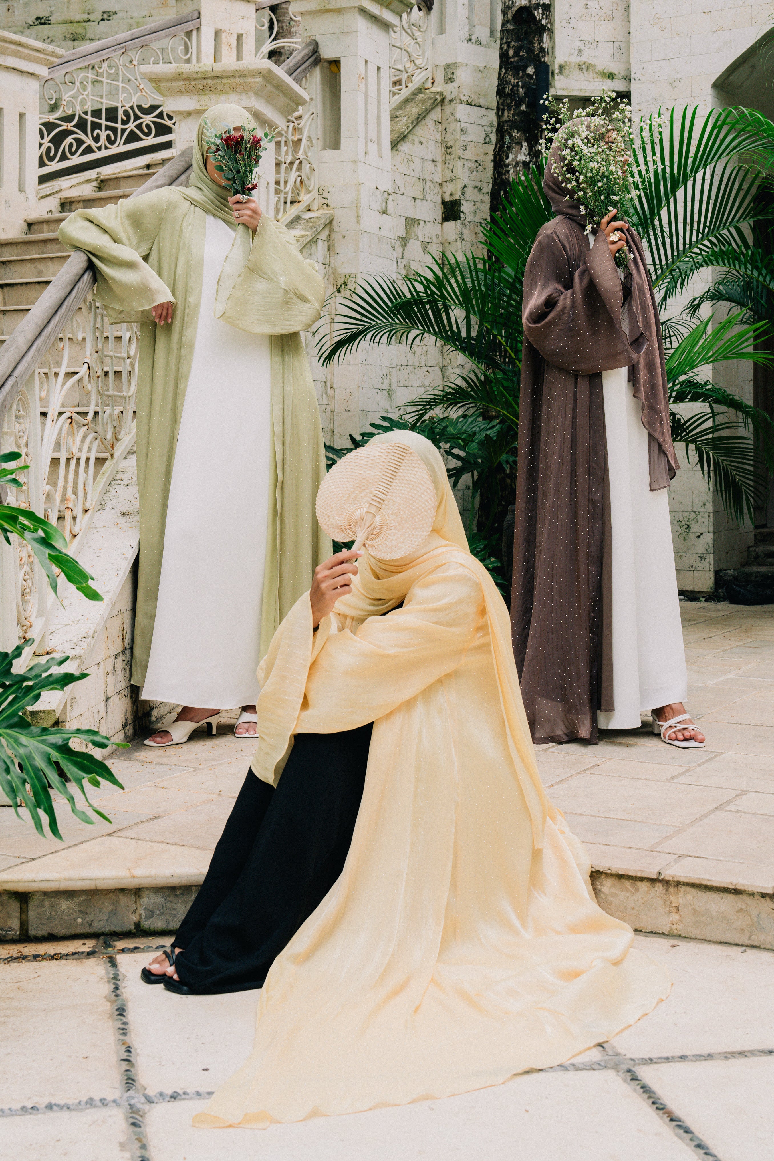 Luma Kimono Abaya Set - Truffle Glow