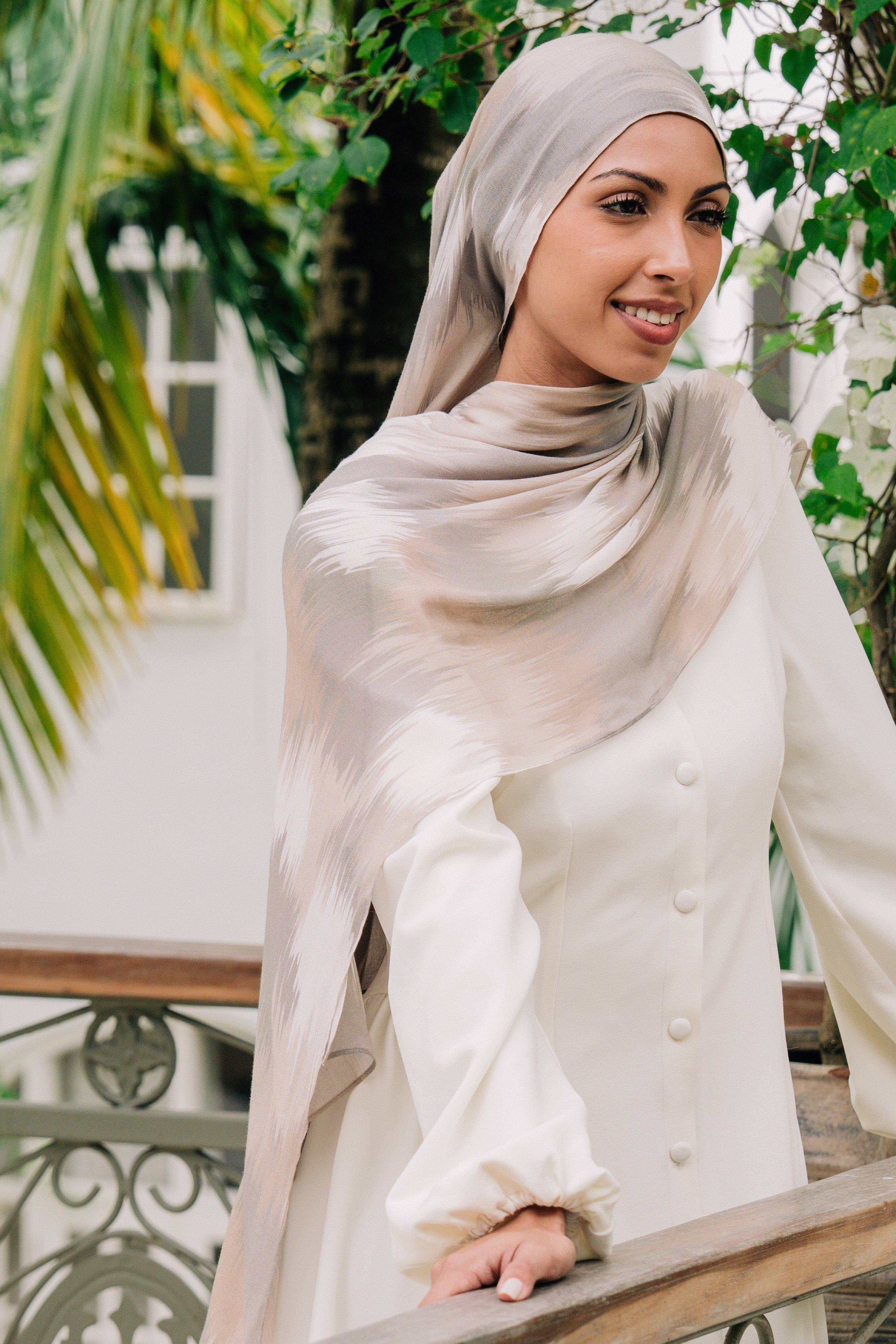 Printed Modal Hijab - Mossy Mirage
