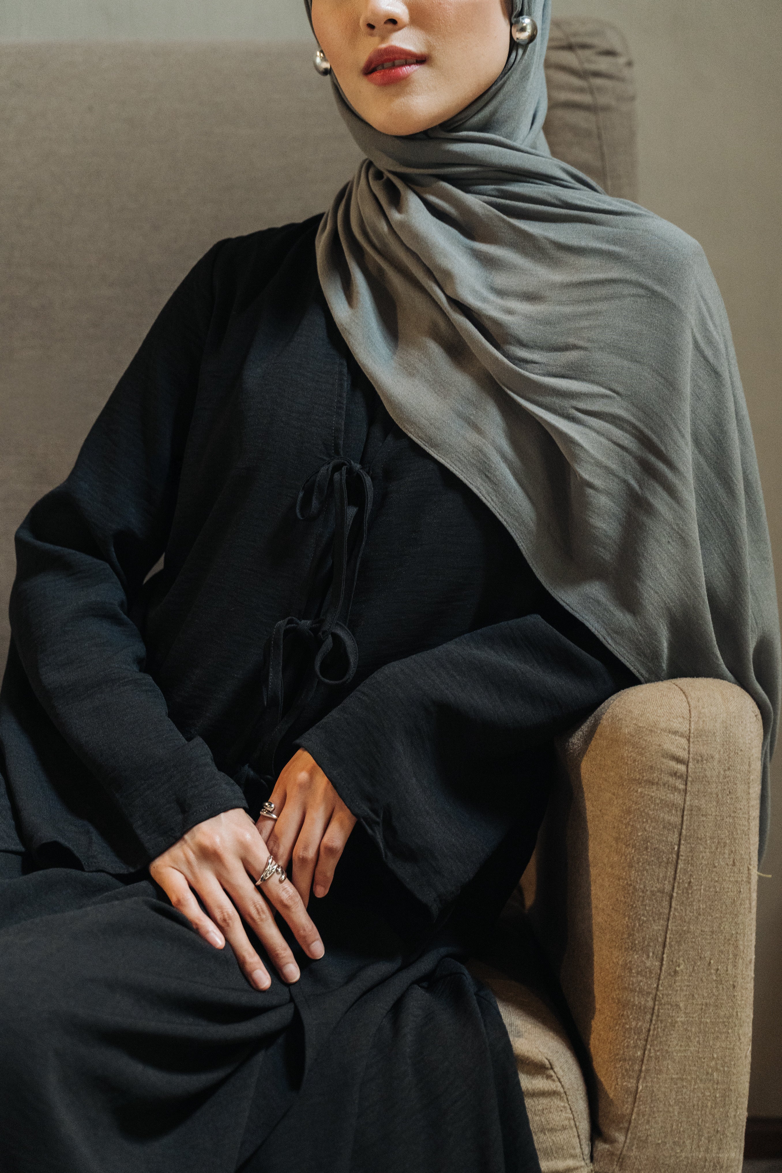 Riwa Abaya Set - Black - Modern Hijabi