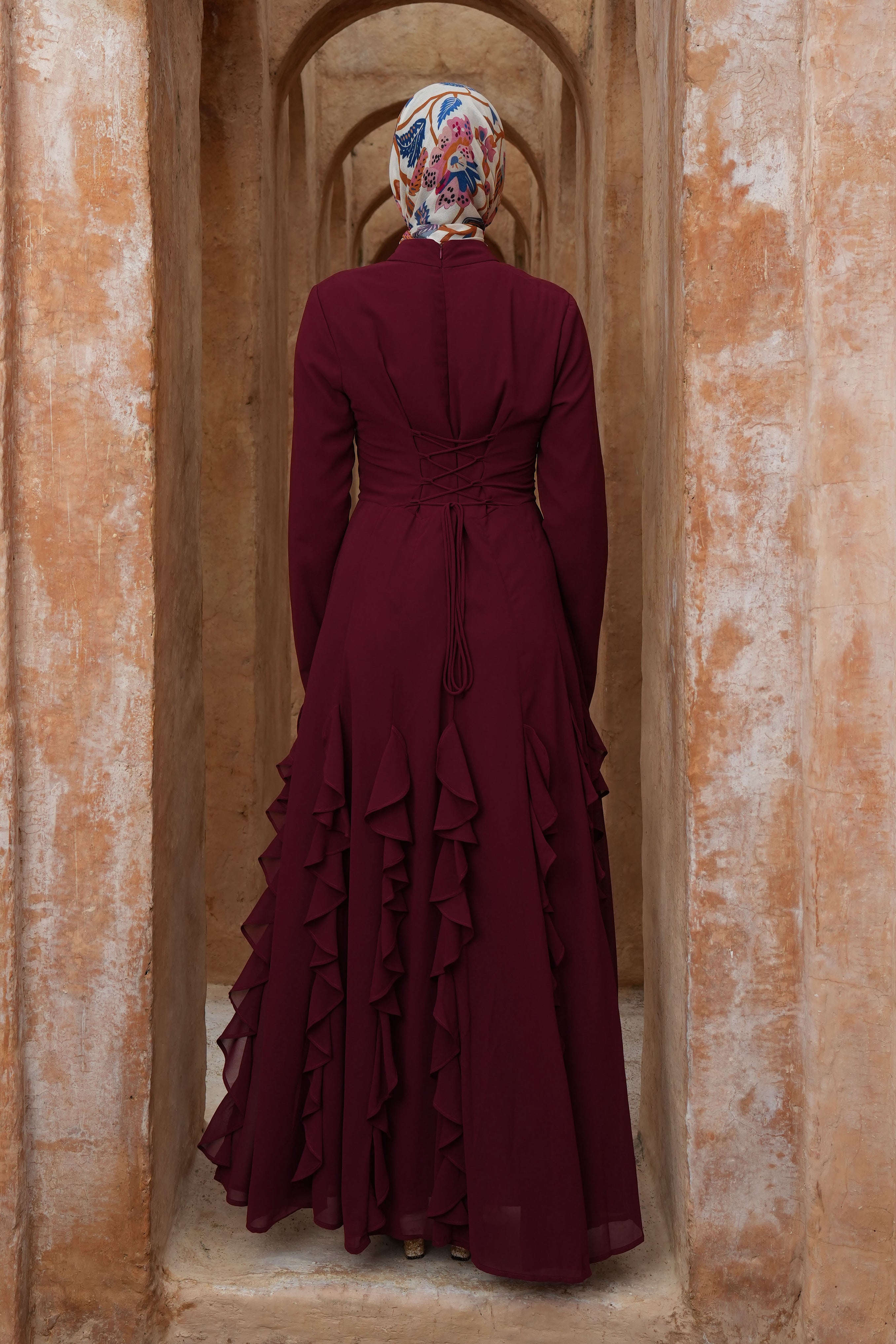 Mara Maxi Dress - Burgundy - Modern Hijabi