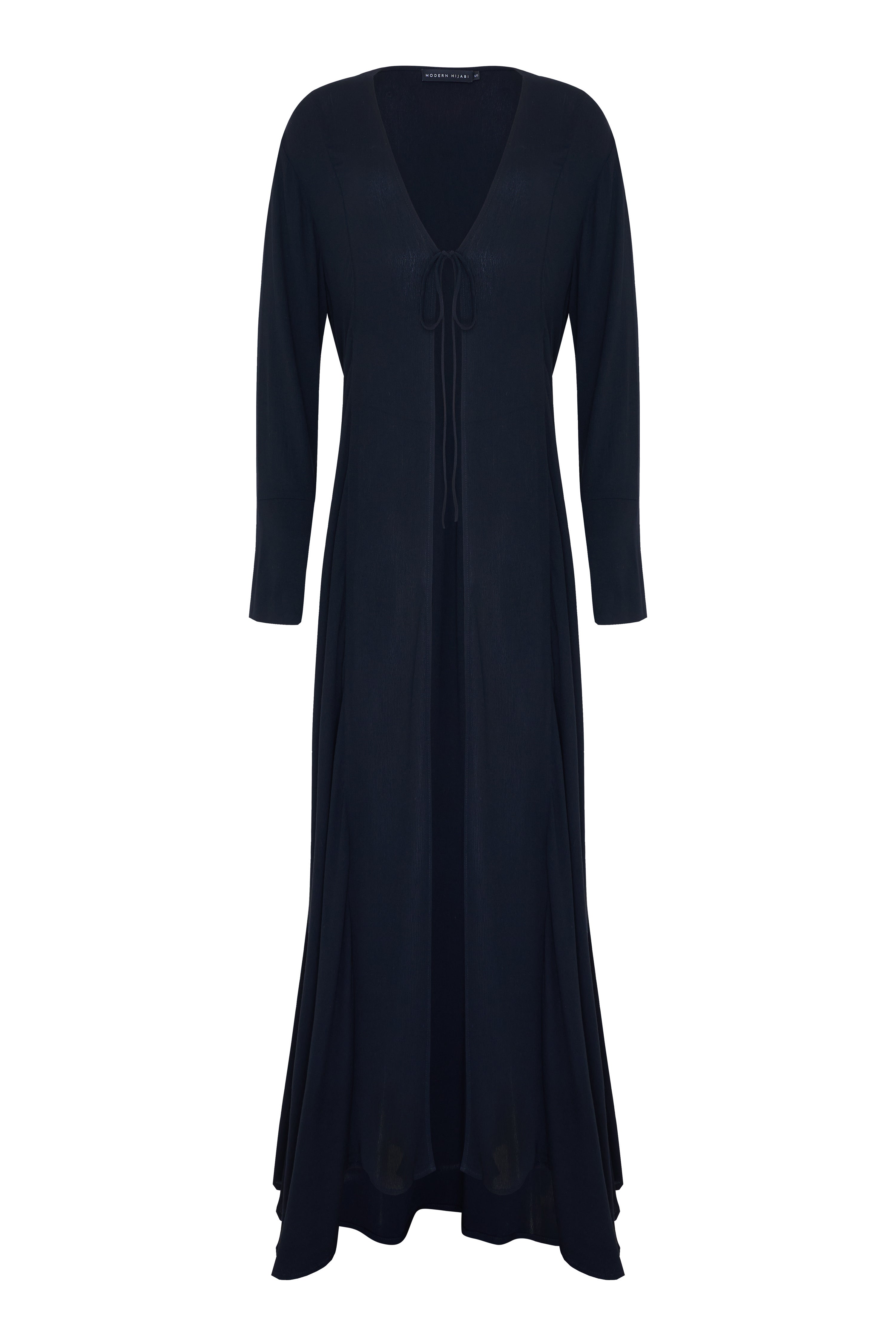 Riwa Open Abaya - Midnight Noir