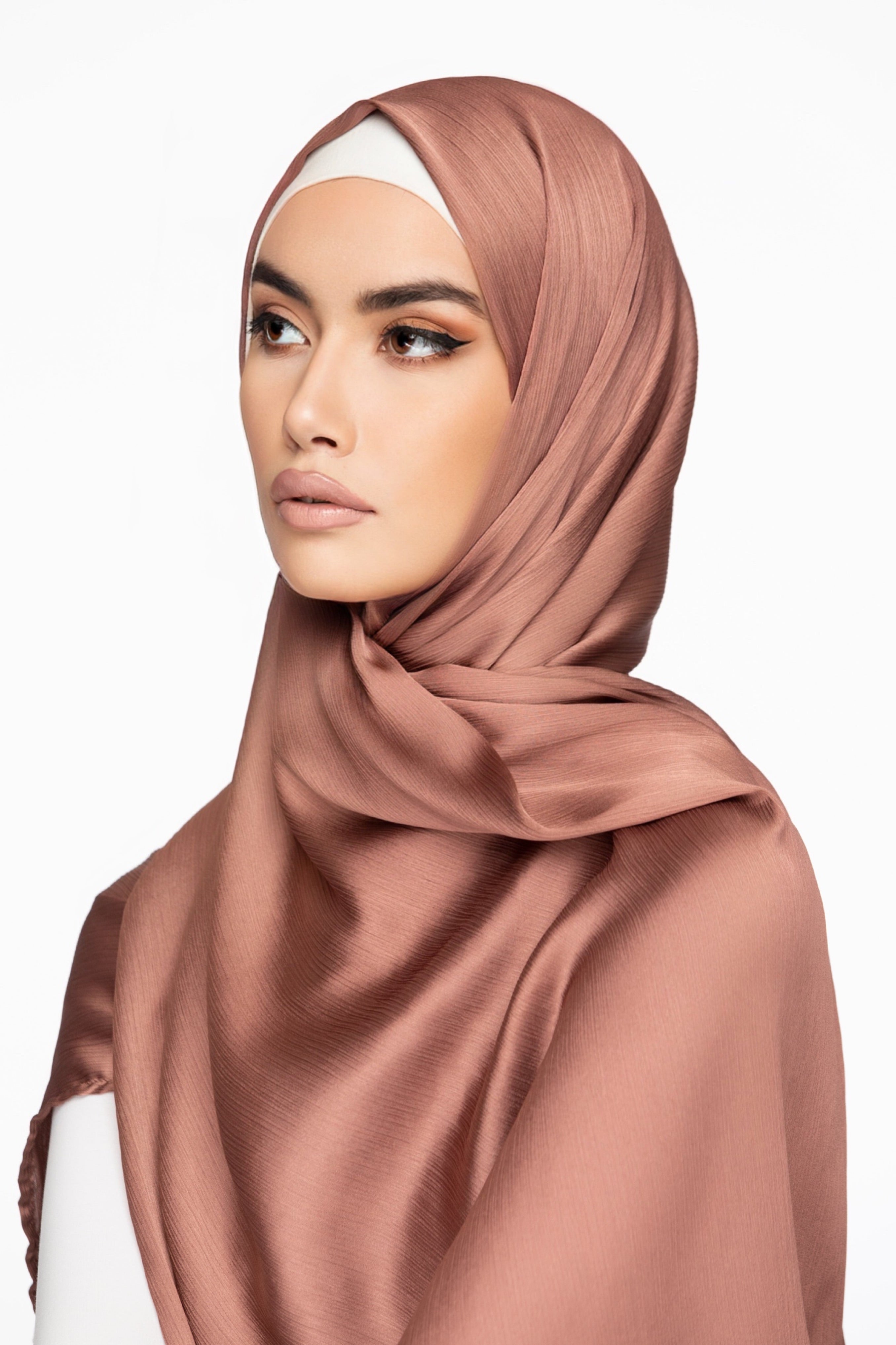 Ruched Satin Hijab - Darling