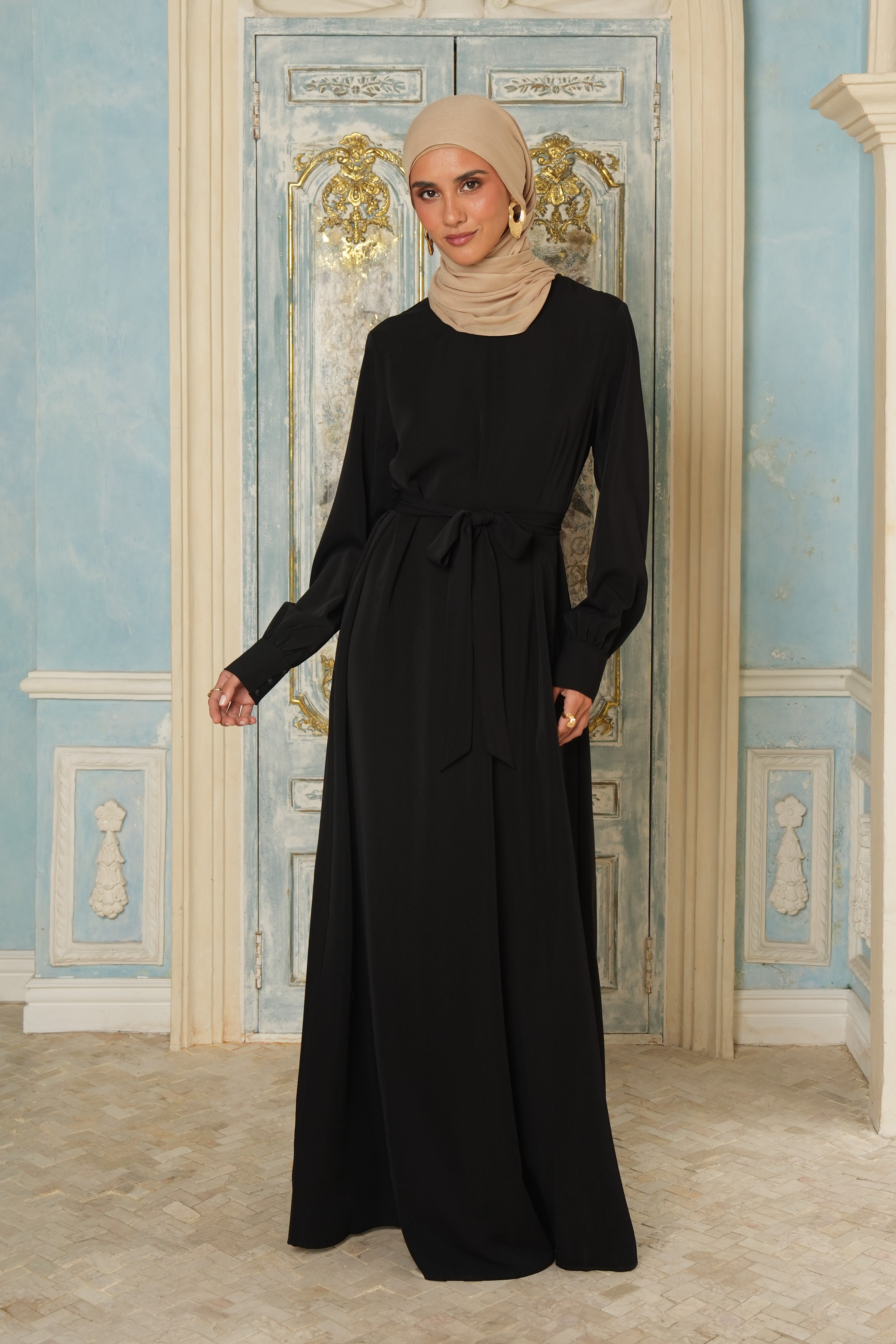 Black Plain Maxi Dress