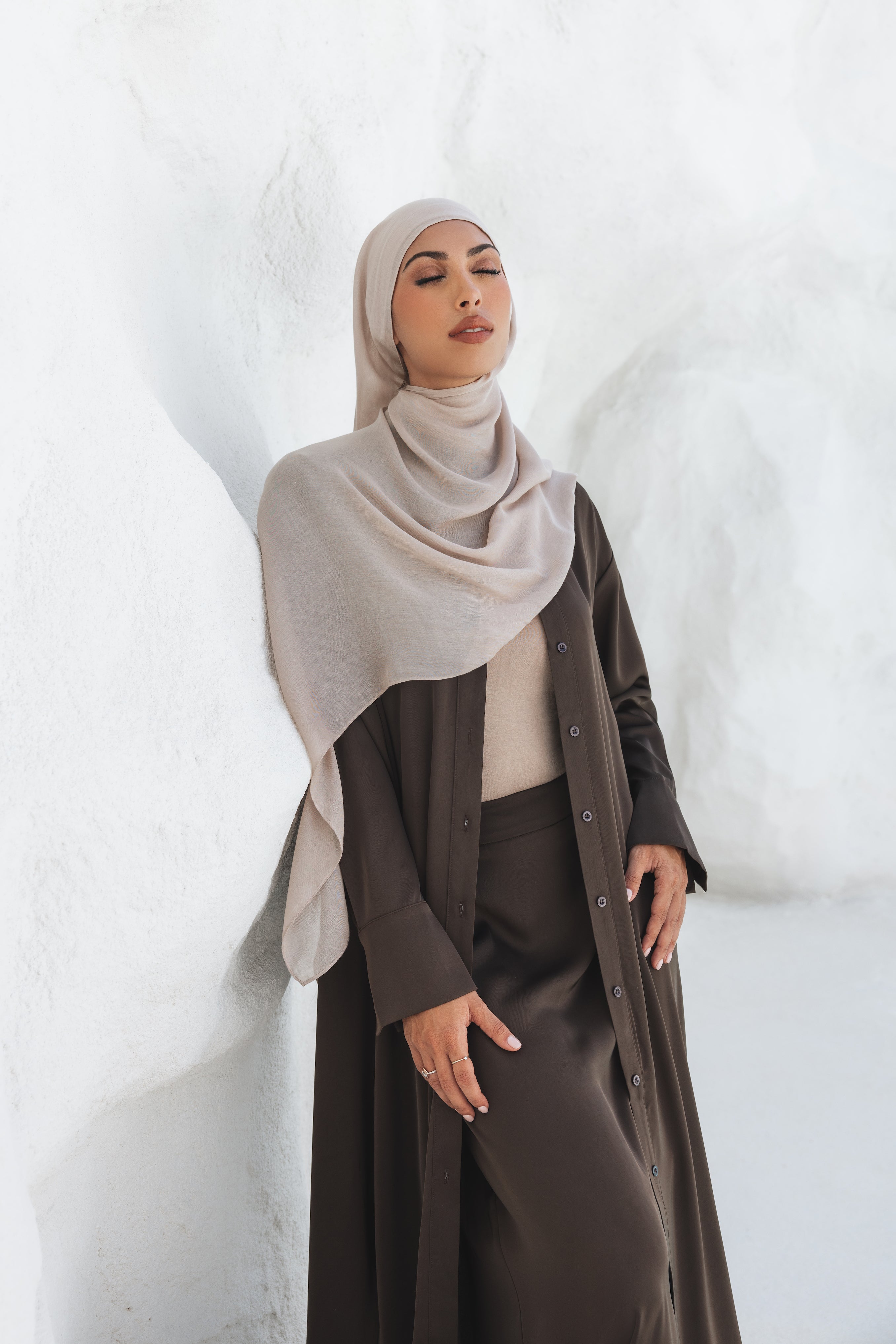 Laila Oversized Shirt Dress - Brown