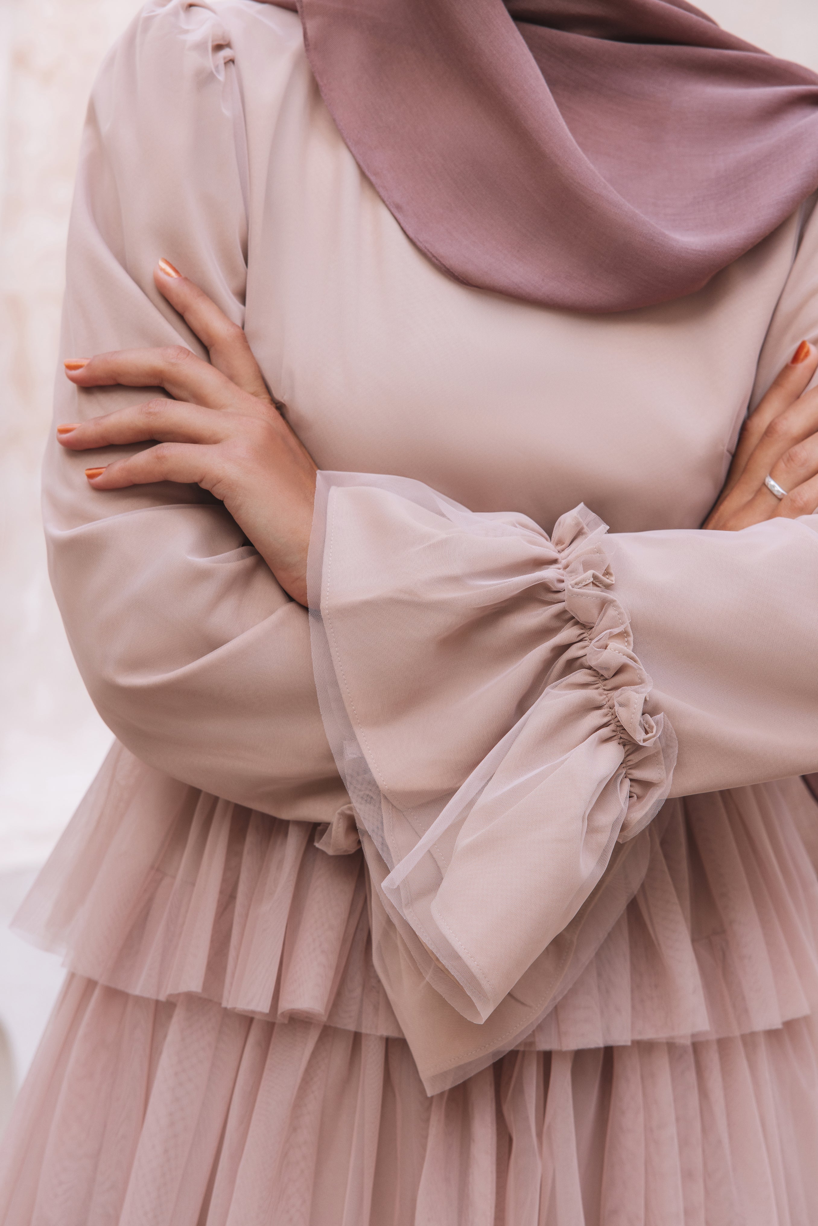 Leya Layered Maxi Dress - Nude