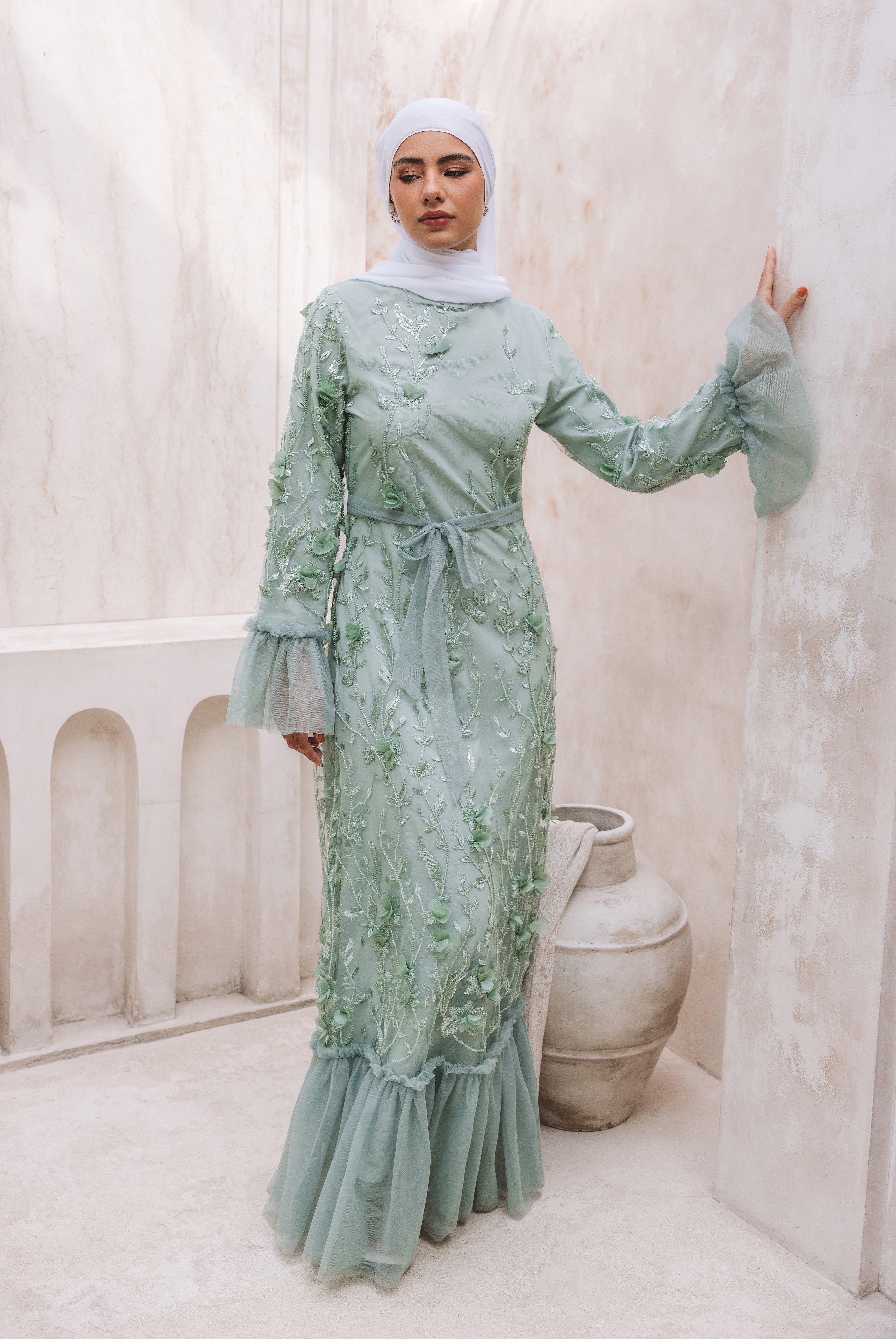 Layan formal Dress - Mint Green
