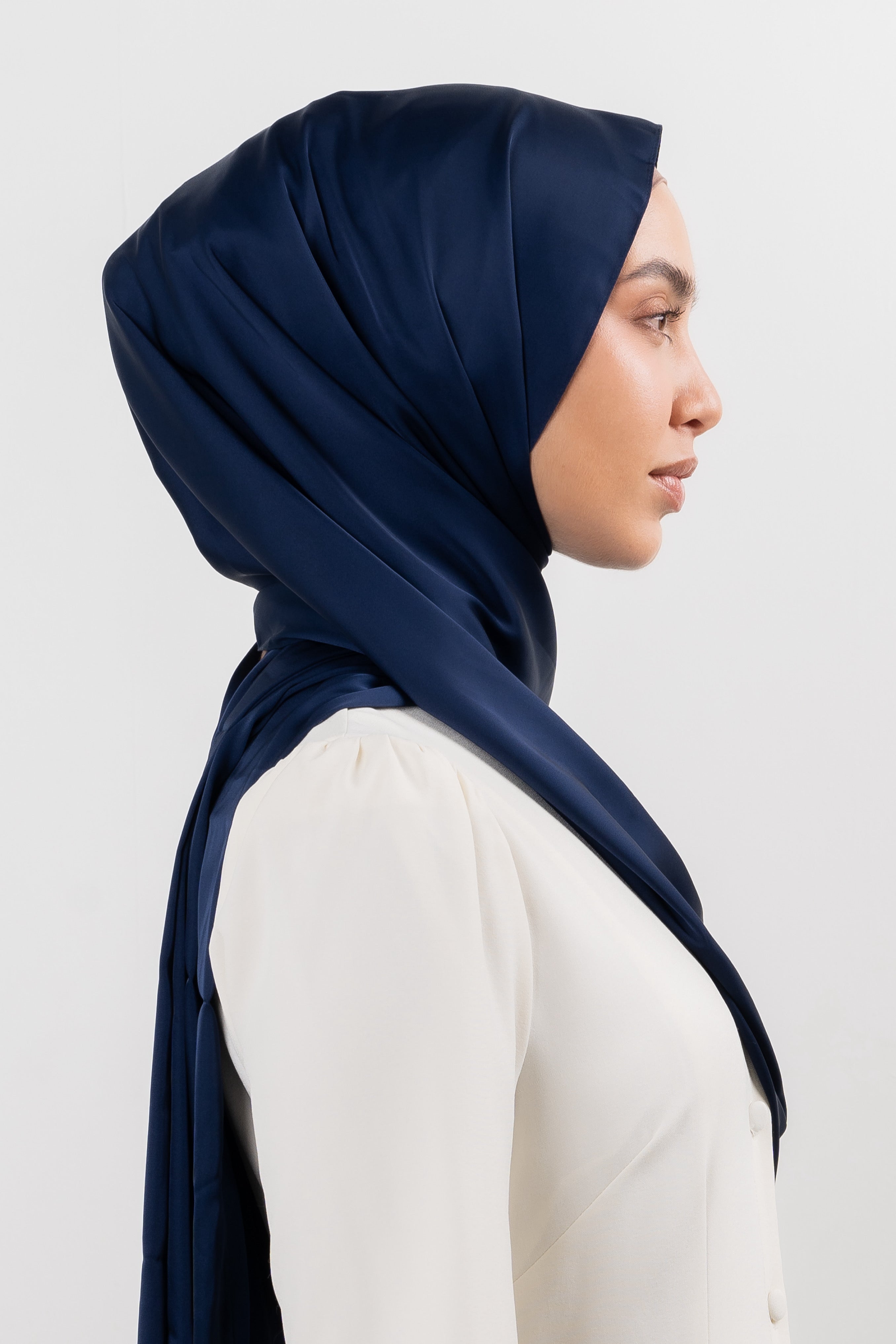 Premium Satin Hijab - Navy