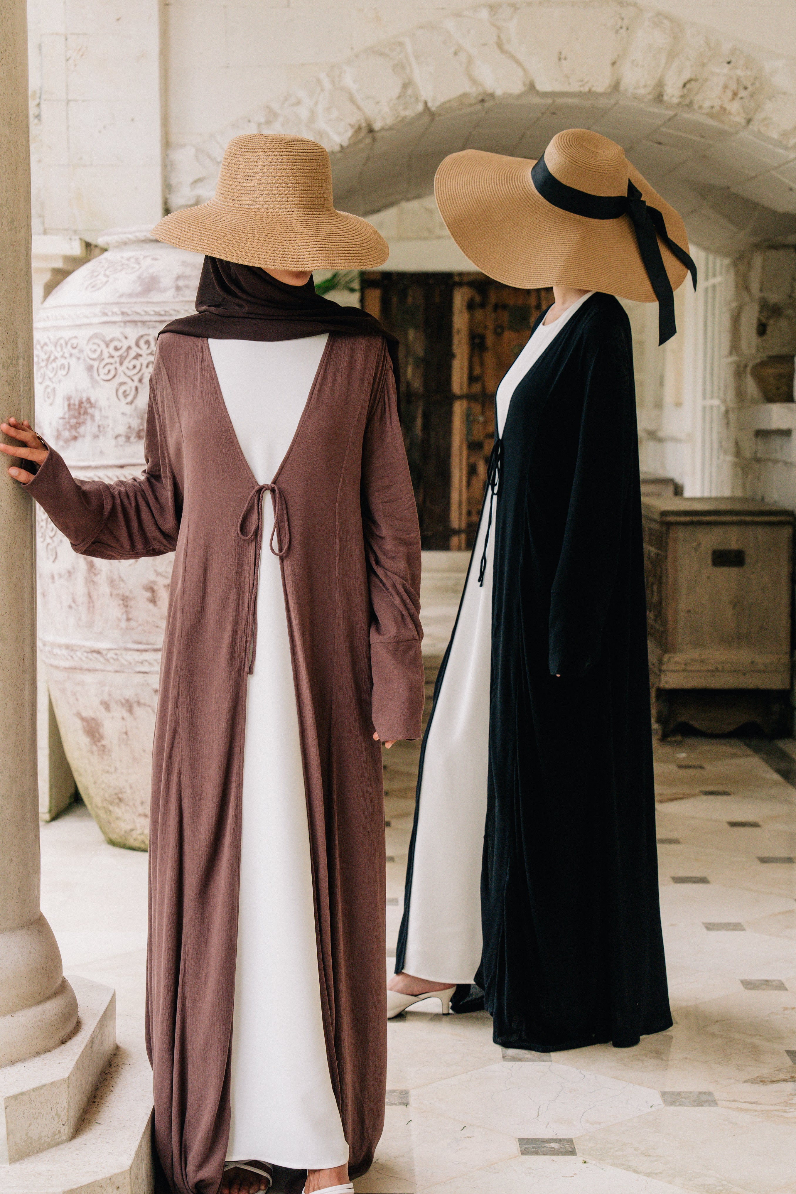 Riwa Open Abaya - Cocoa Dusk