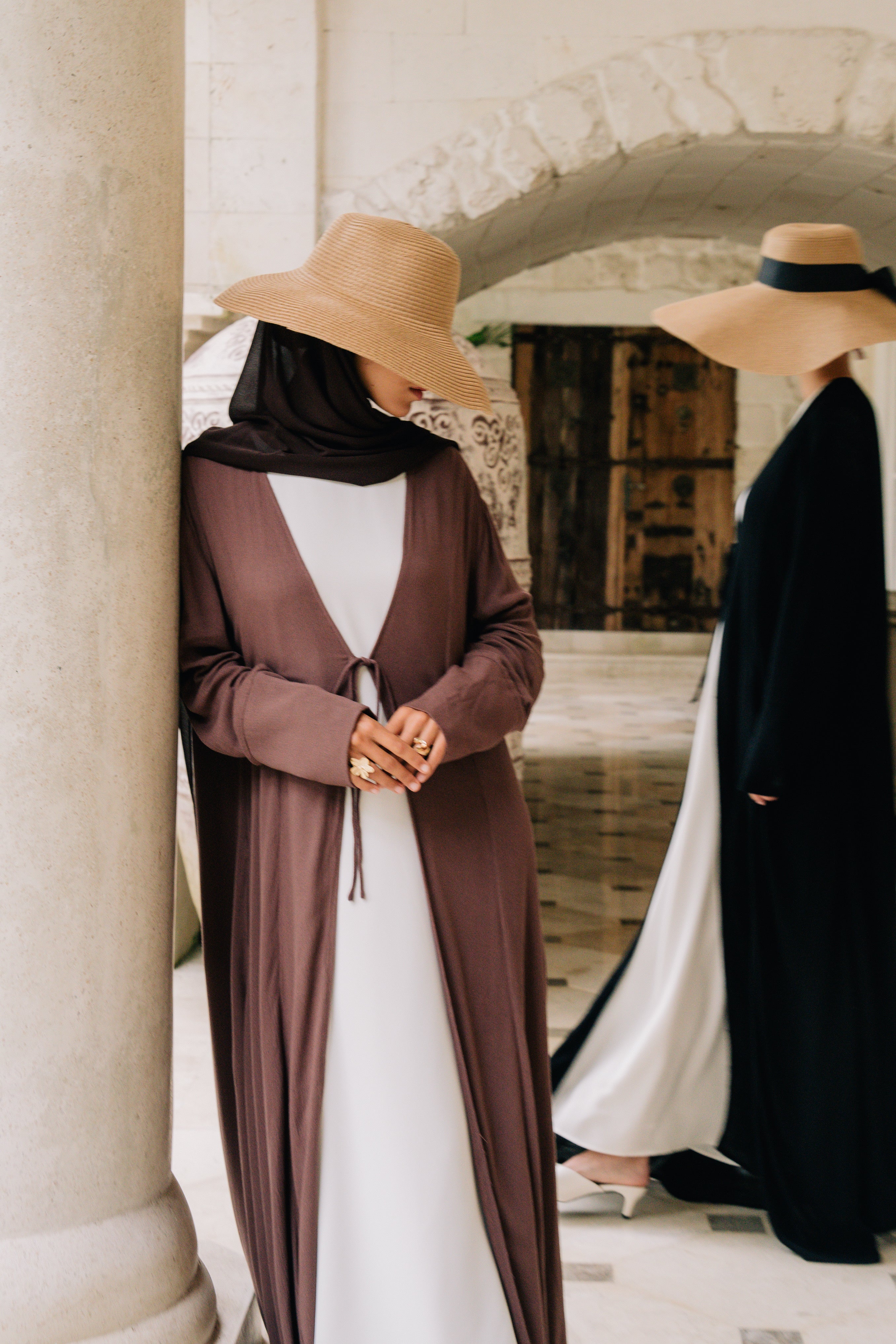 Riwa Open Abaya - Cocoa Dusk