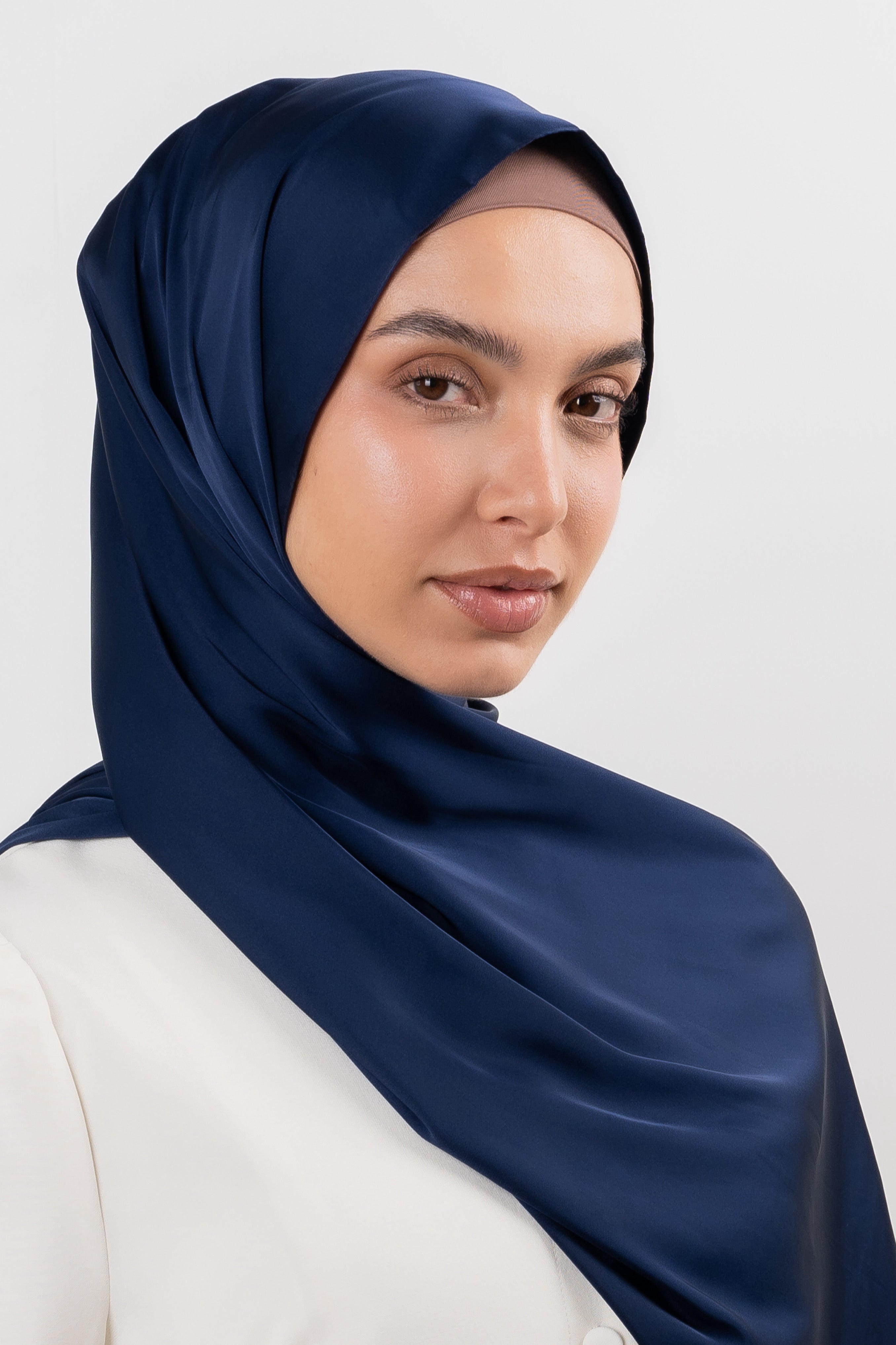 Premium Satin Hijab - Navy