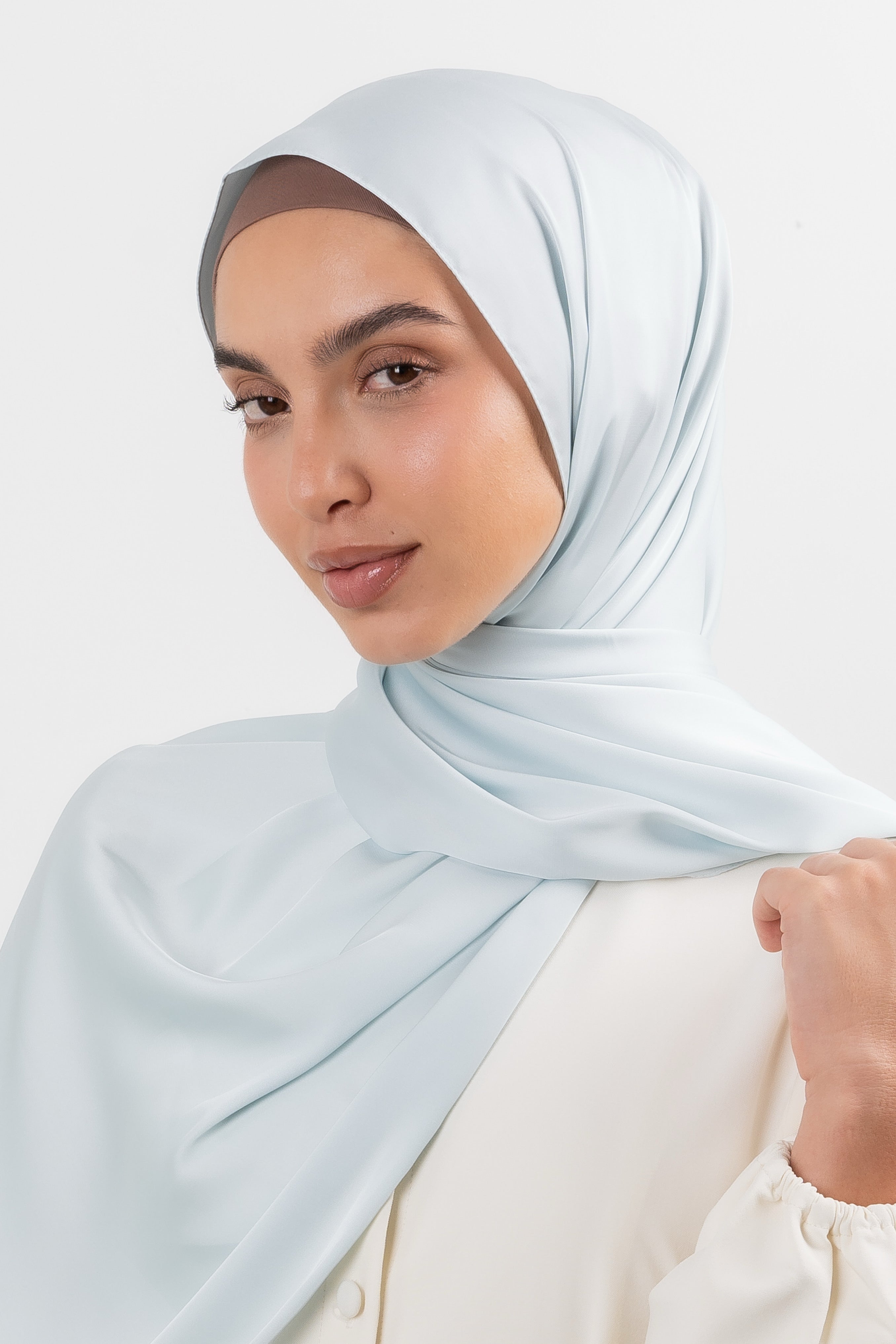 Premium Satin Hijab - Dusty Blue