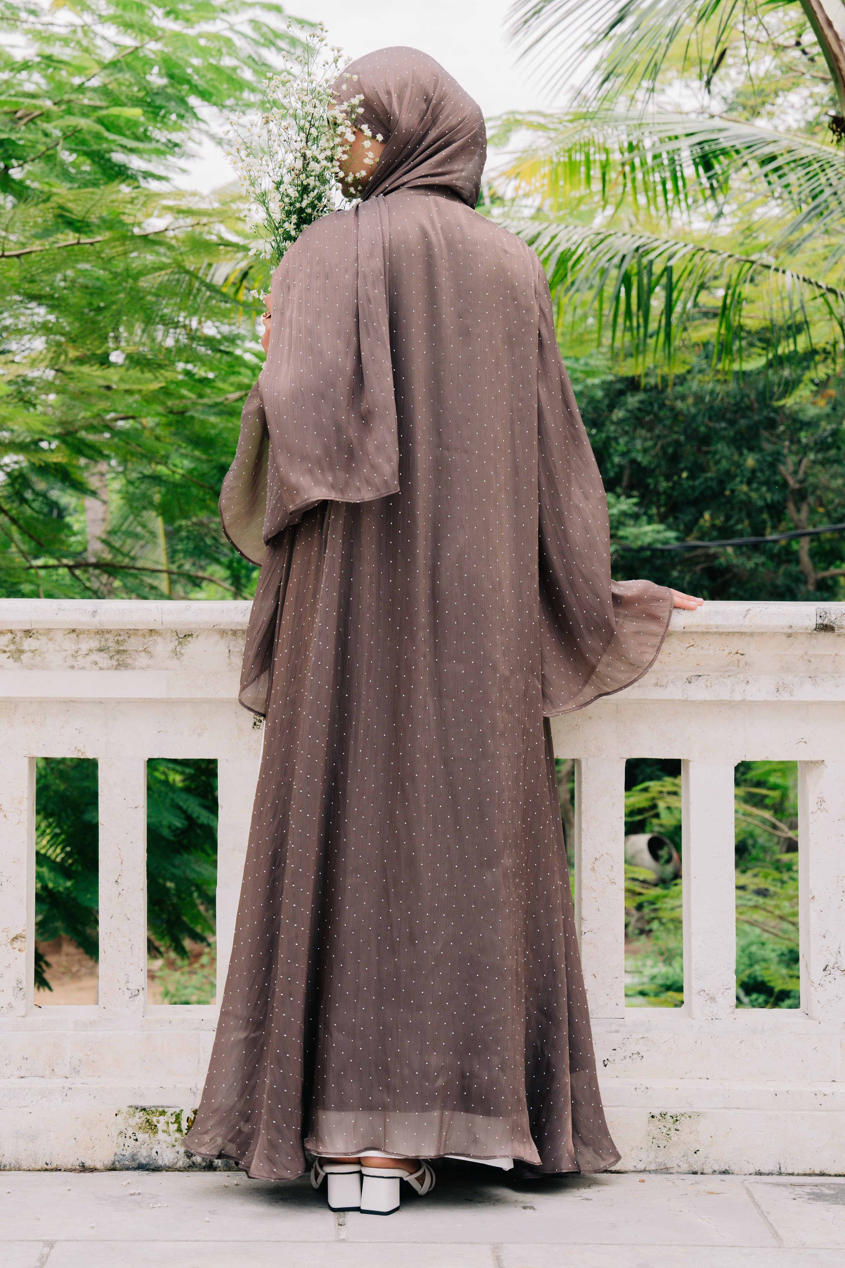 Luma Kimono Abaya Set - Truffle Glow