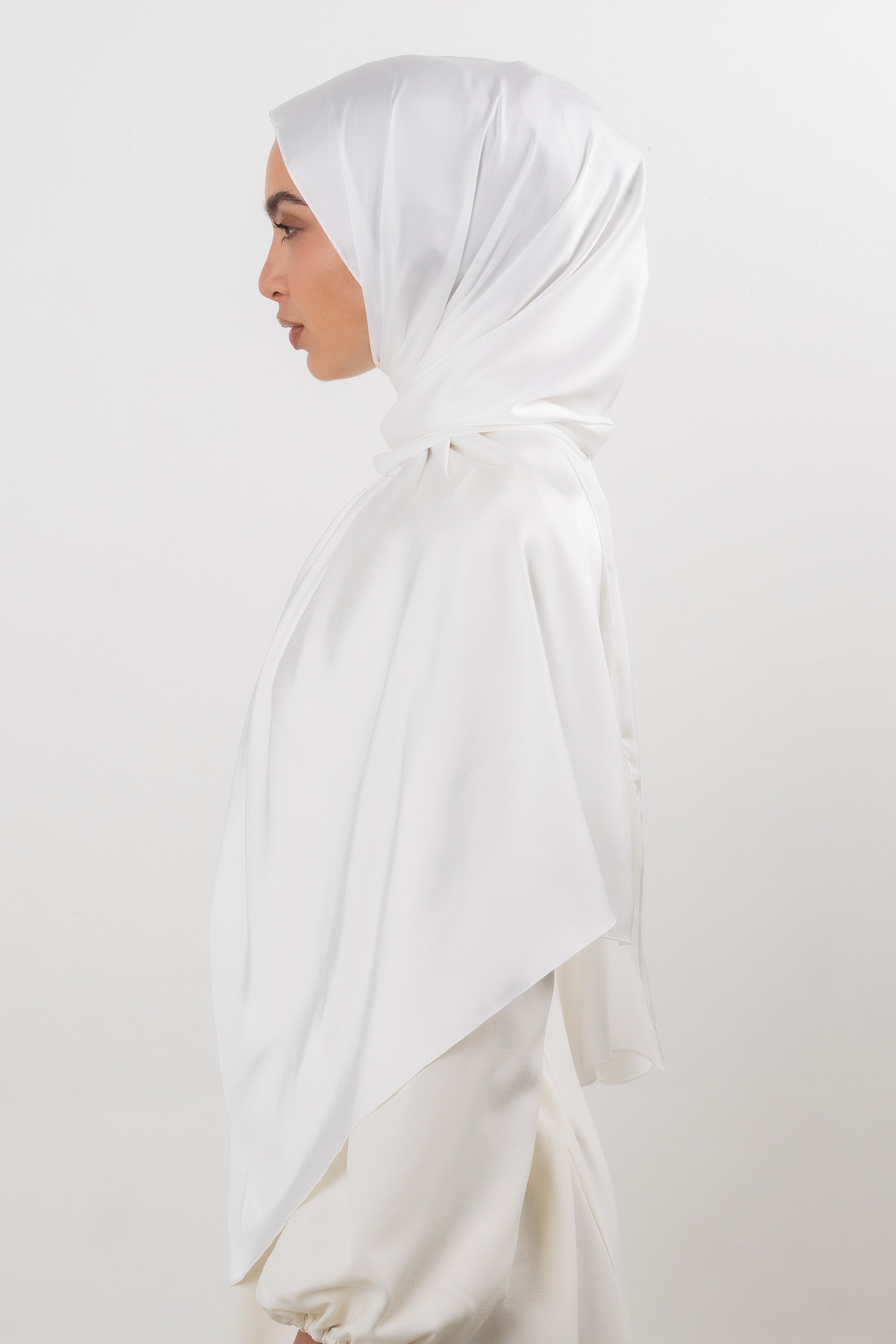 Premium Satin Hijab - White