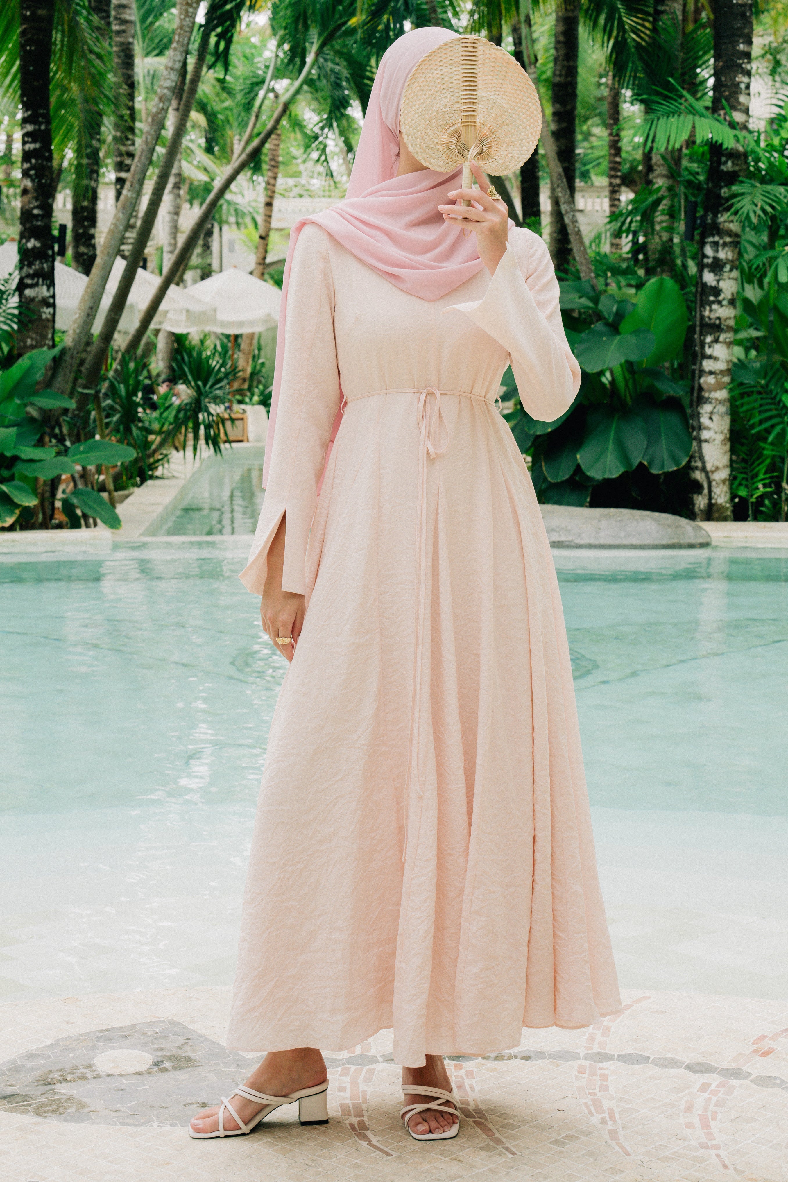 Amara Maxi Dress - Cream Pink