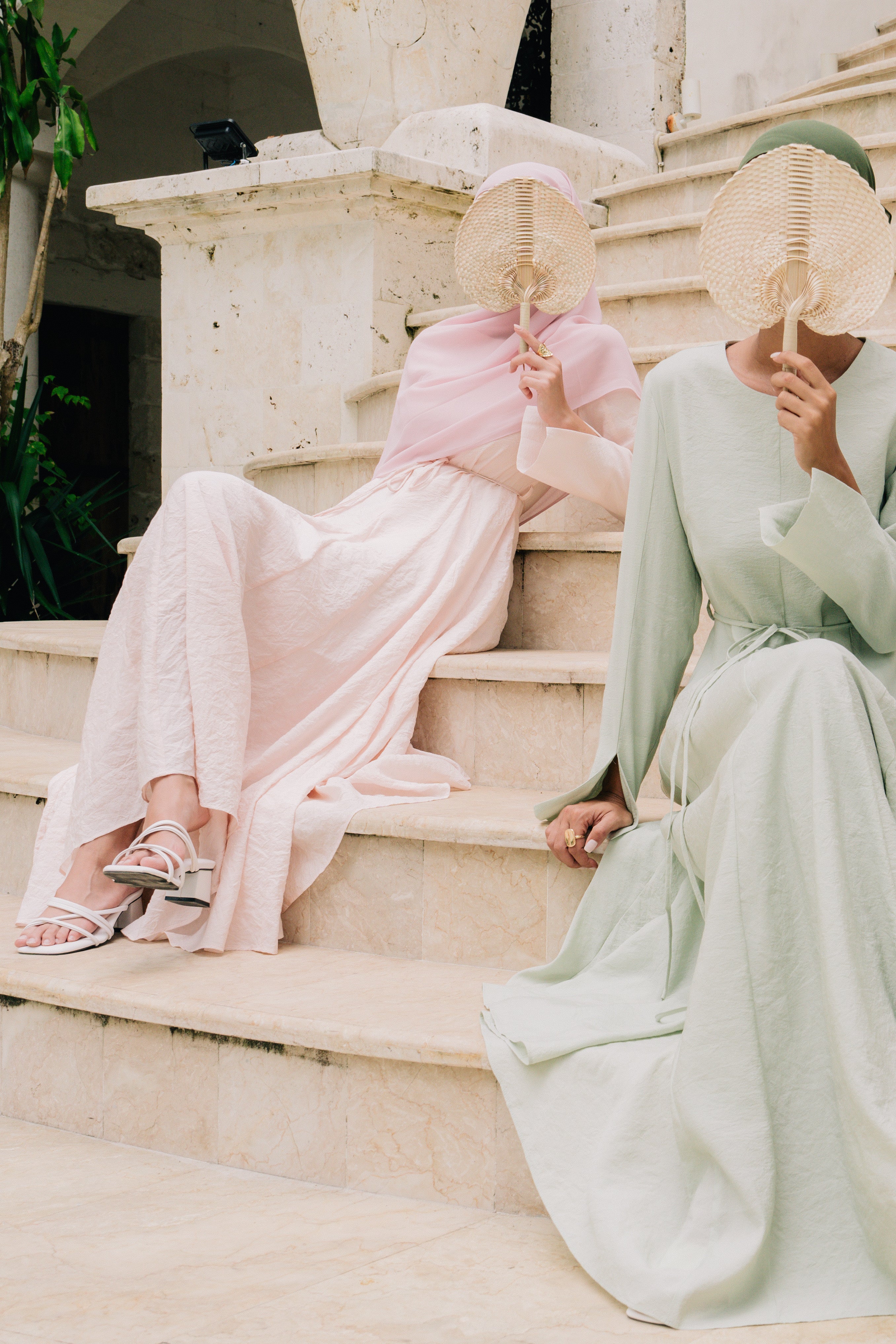 Amara Maxi Dress - Cream Pink
