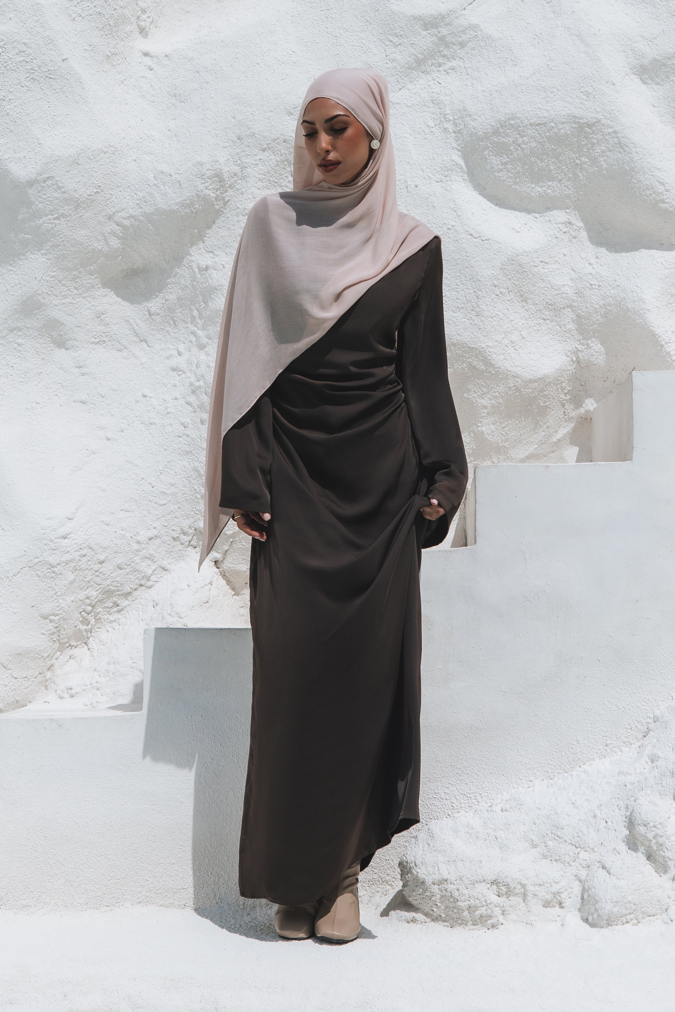 Grace Satin Maxi - Brown