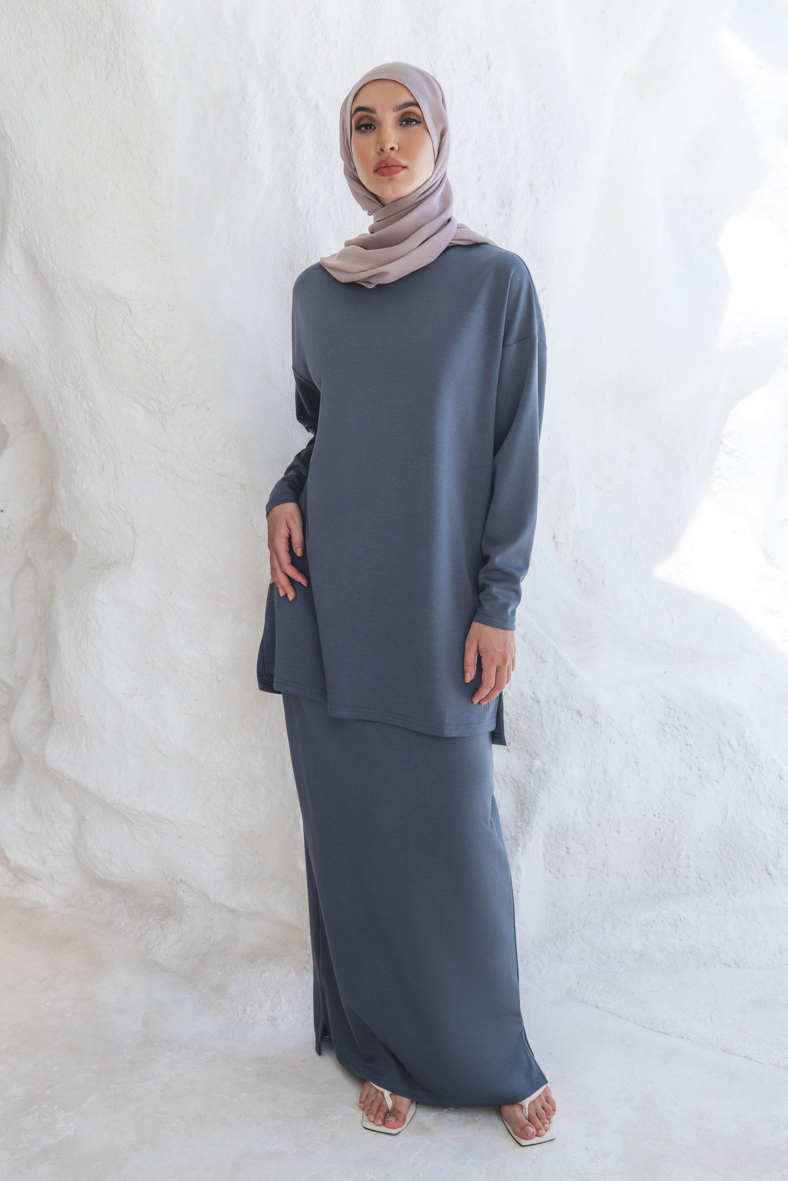 Inaya Sweater/Skirt Set - Blue