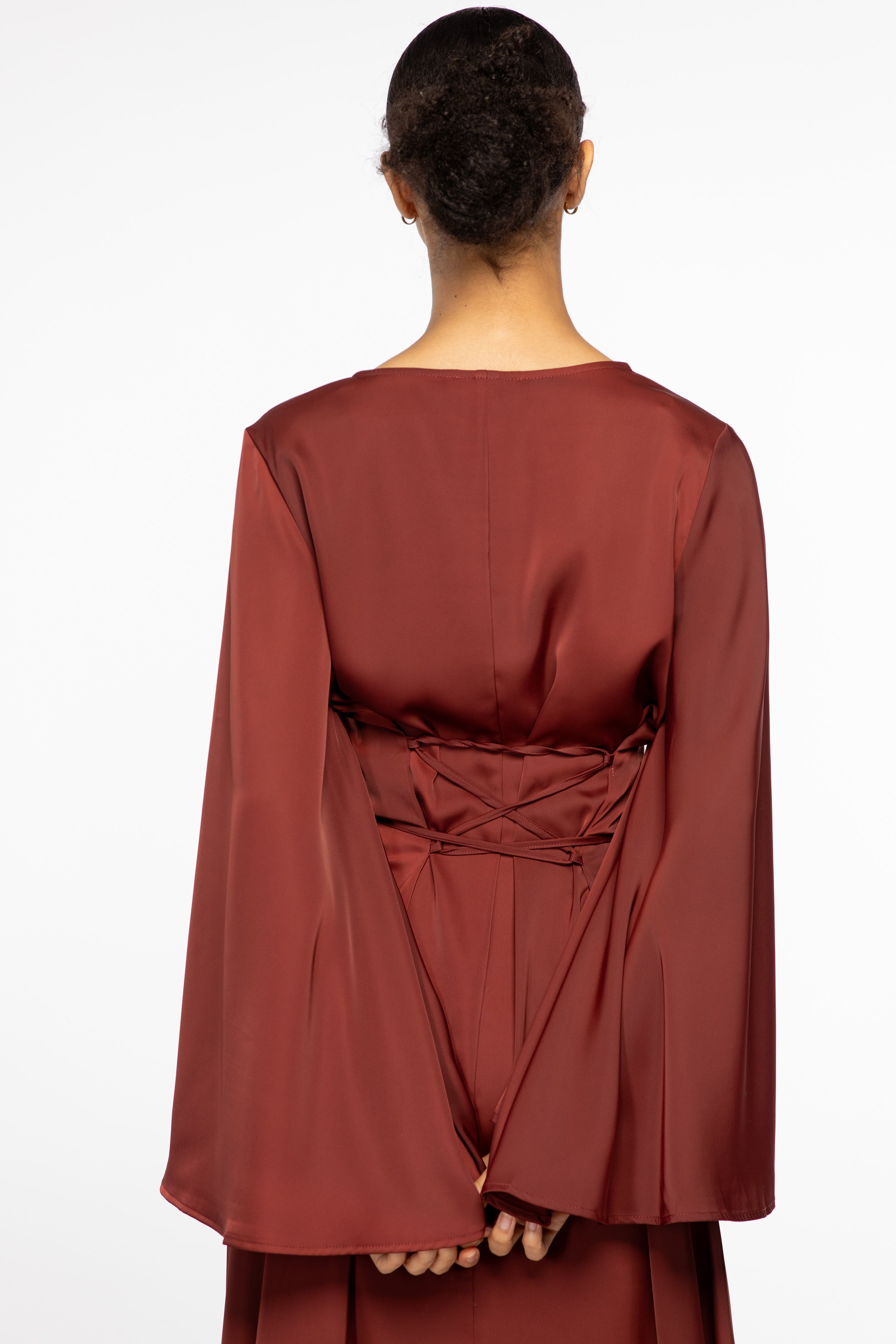 Elhora Wide-sleeve Maxi - Maroon