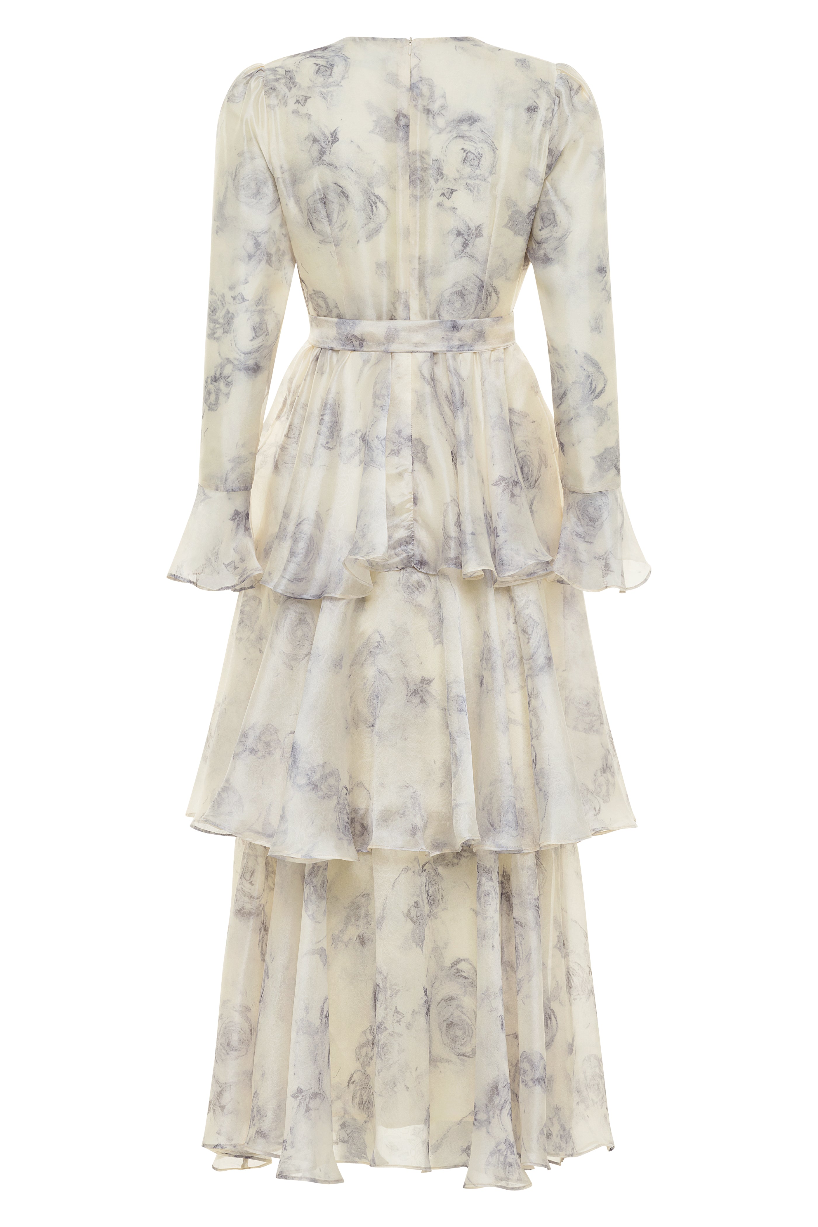Rose Layered Maxi Dress - Blue