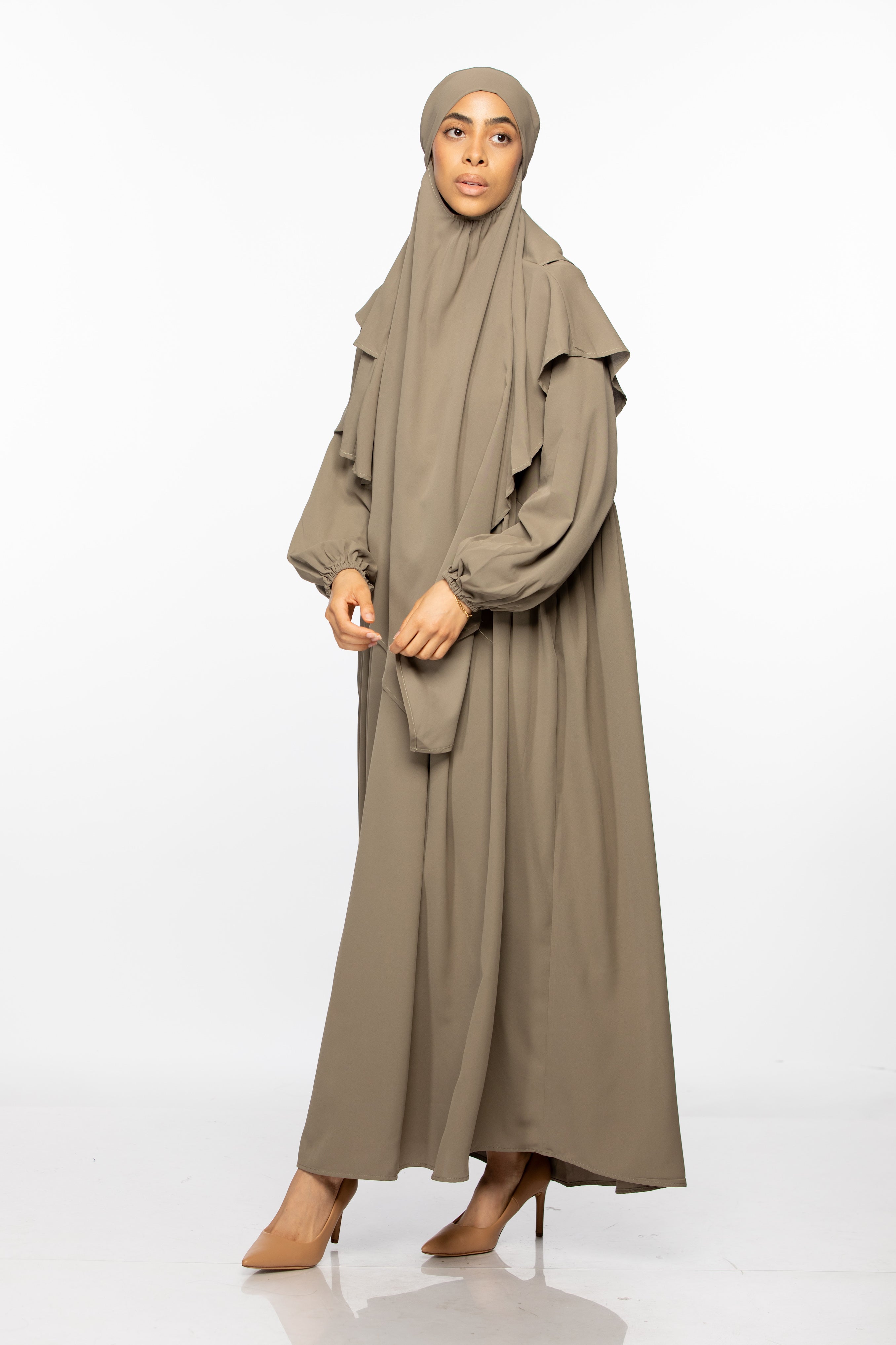 Abaya and khimar set - Evergreen Fog