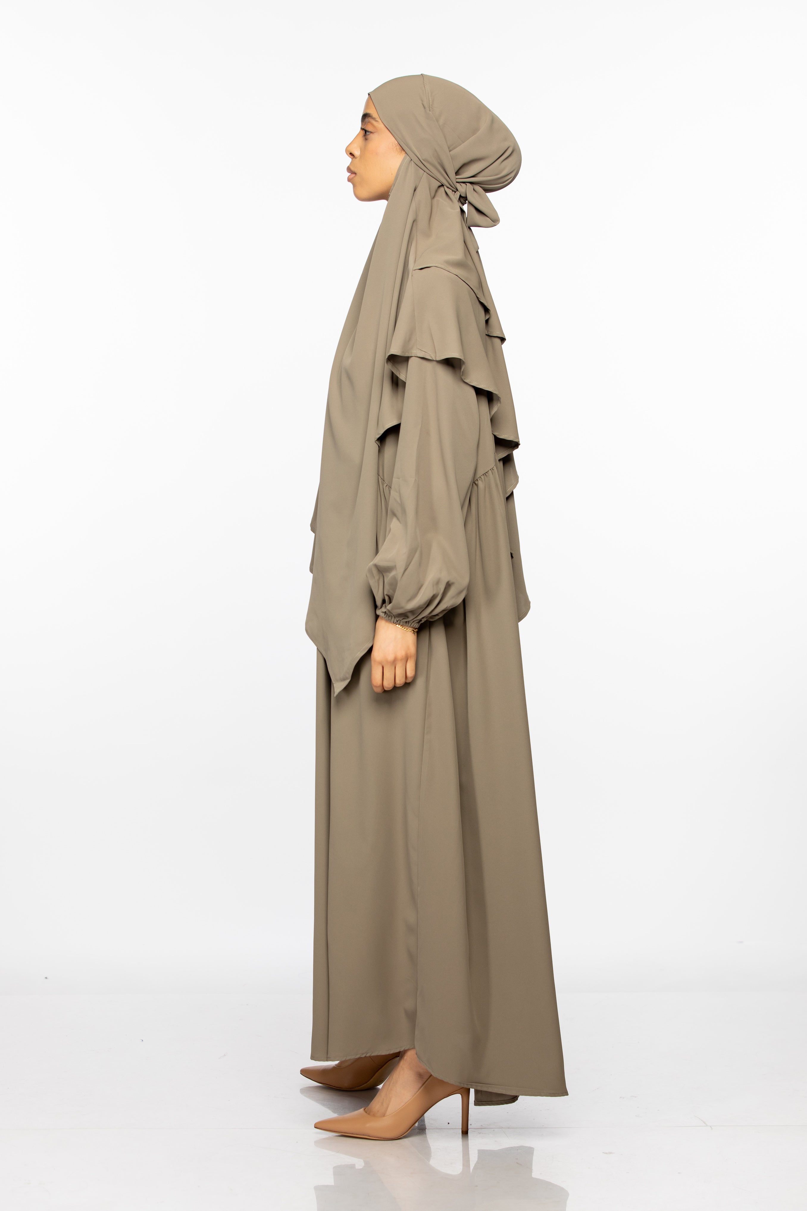 Abaya and khimar set - Evergreen Fog