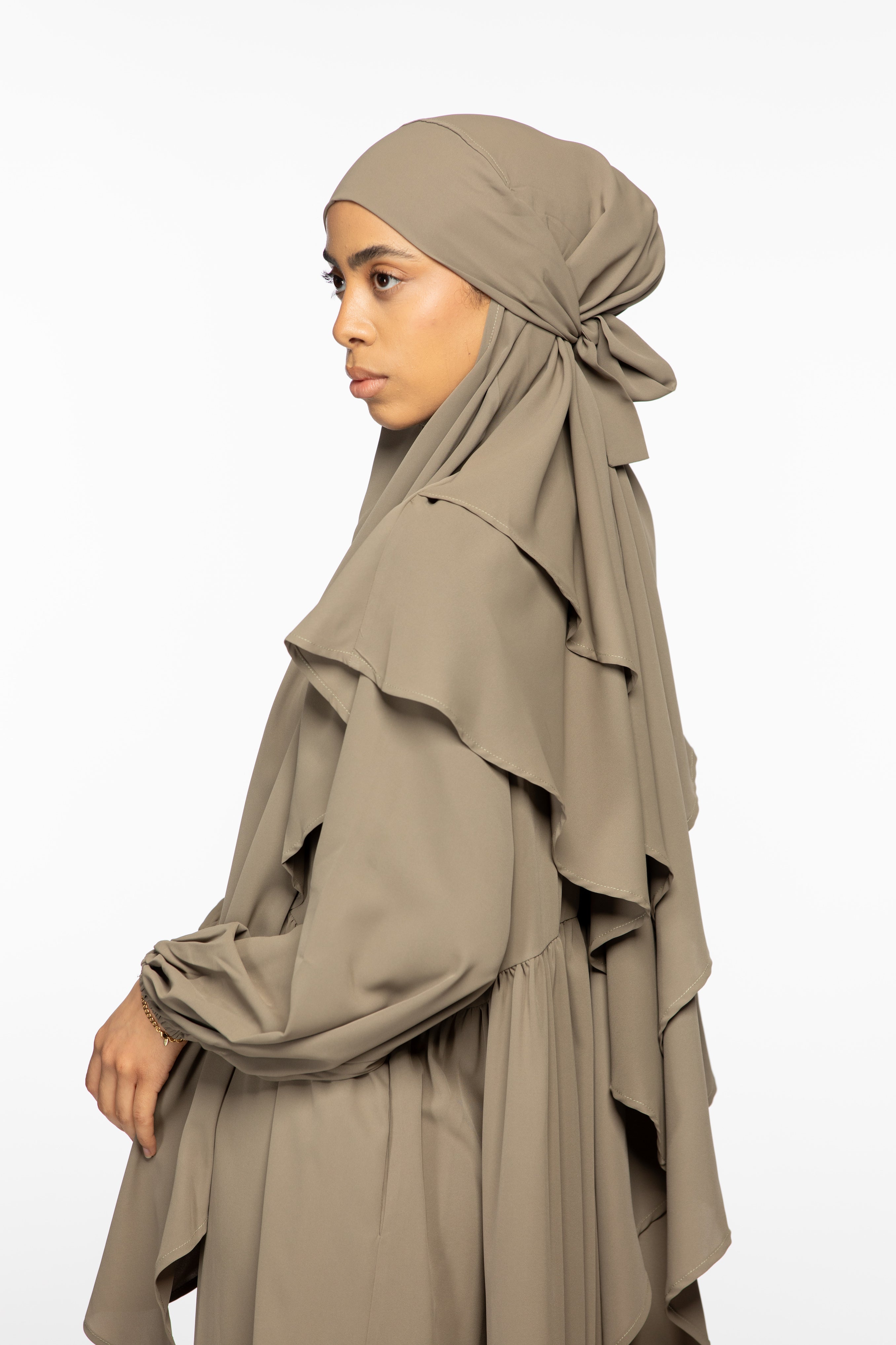 Abaya and khimar set - Evergreen Fog