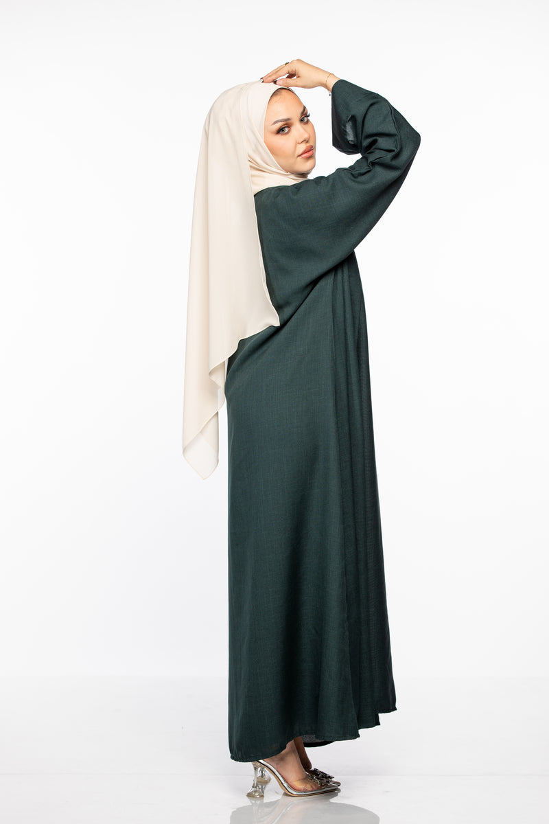 Israa Textured Abaya Set - Emerald