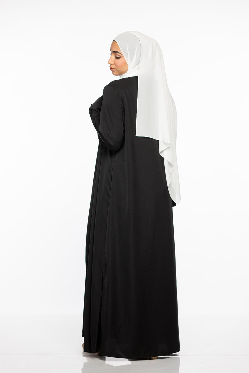 Marwa 3 piece Abaya Set - Black
