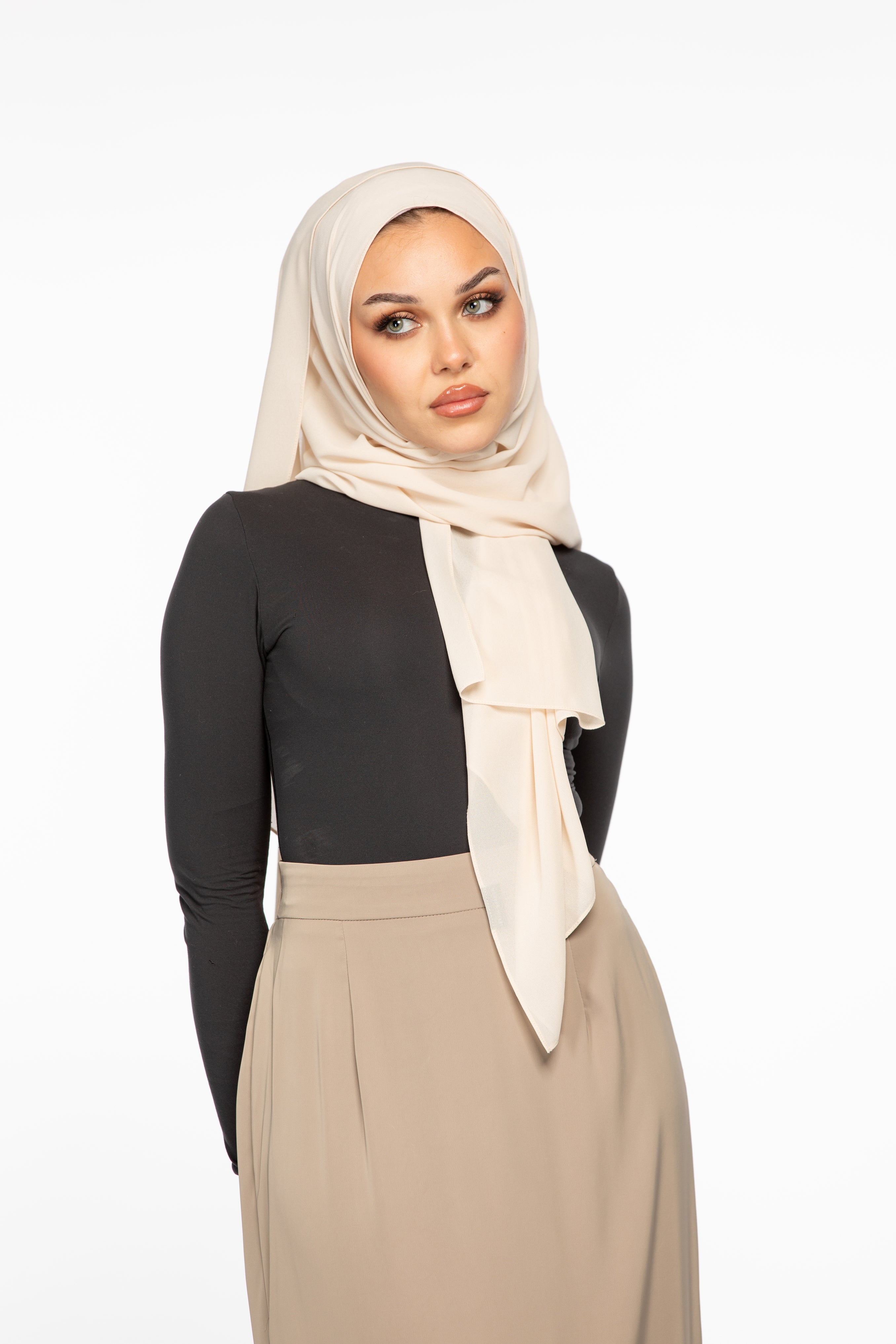 Laila Satin Skirt - Nude