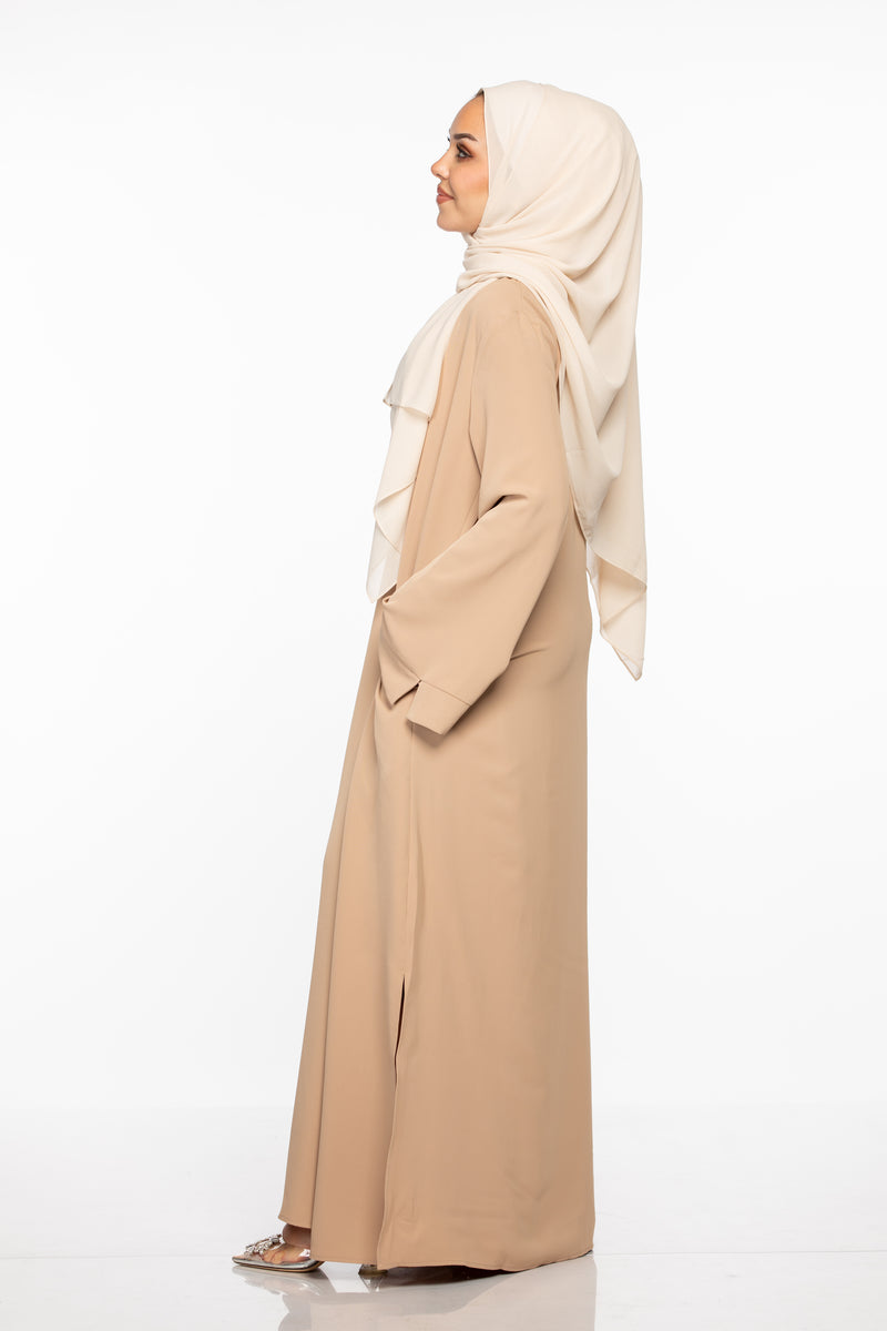 Marwa 3 piece Abaya Set - Tan
