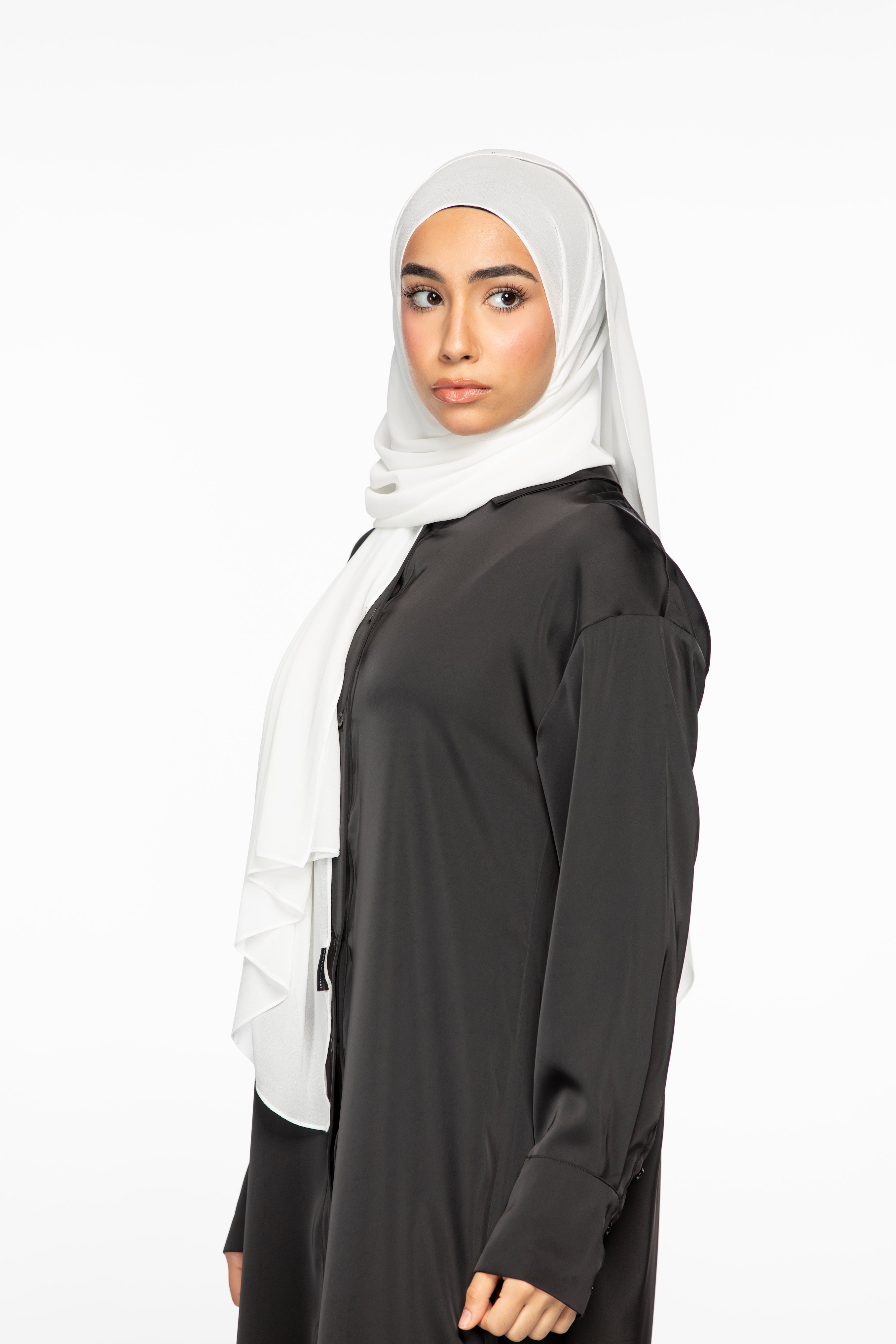 Laila Oversized Shirt Dress - Black