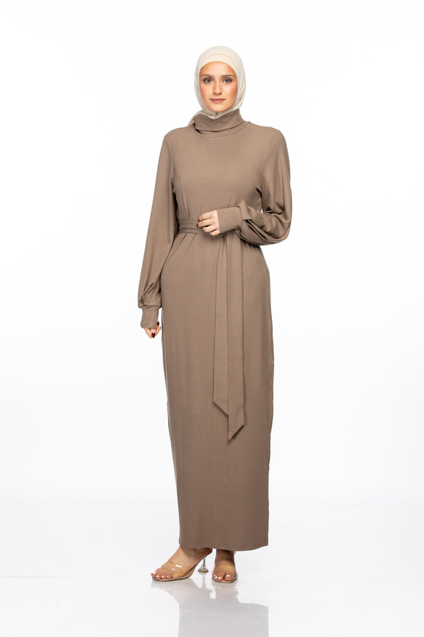 Anisa Ribbed Maxi - Taupe