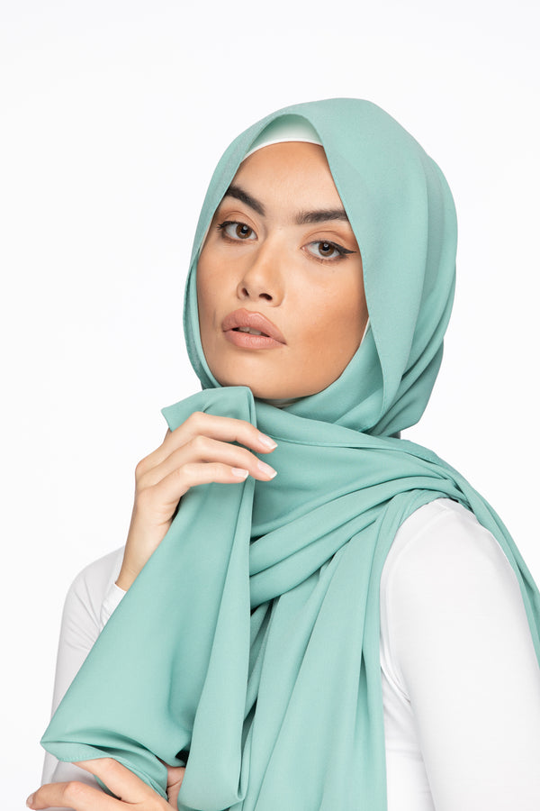 Crêpe Hijab - Retro Mint