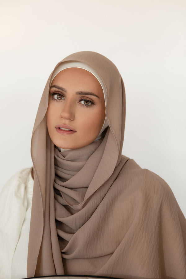 Warm Sand Crinkle Georgette Hijab