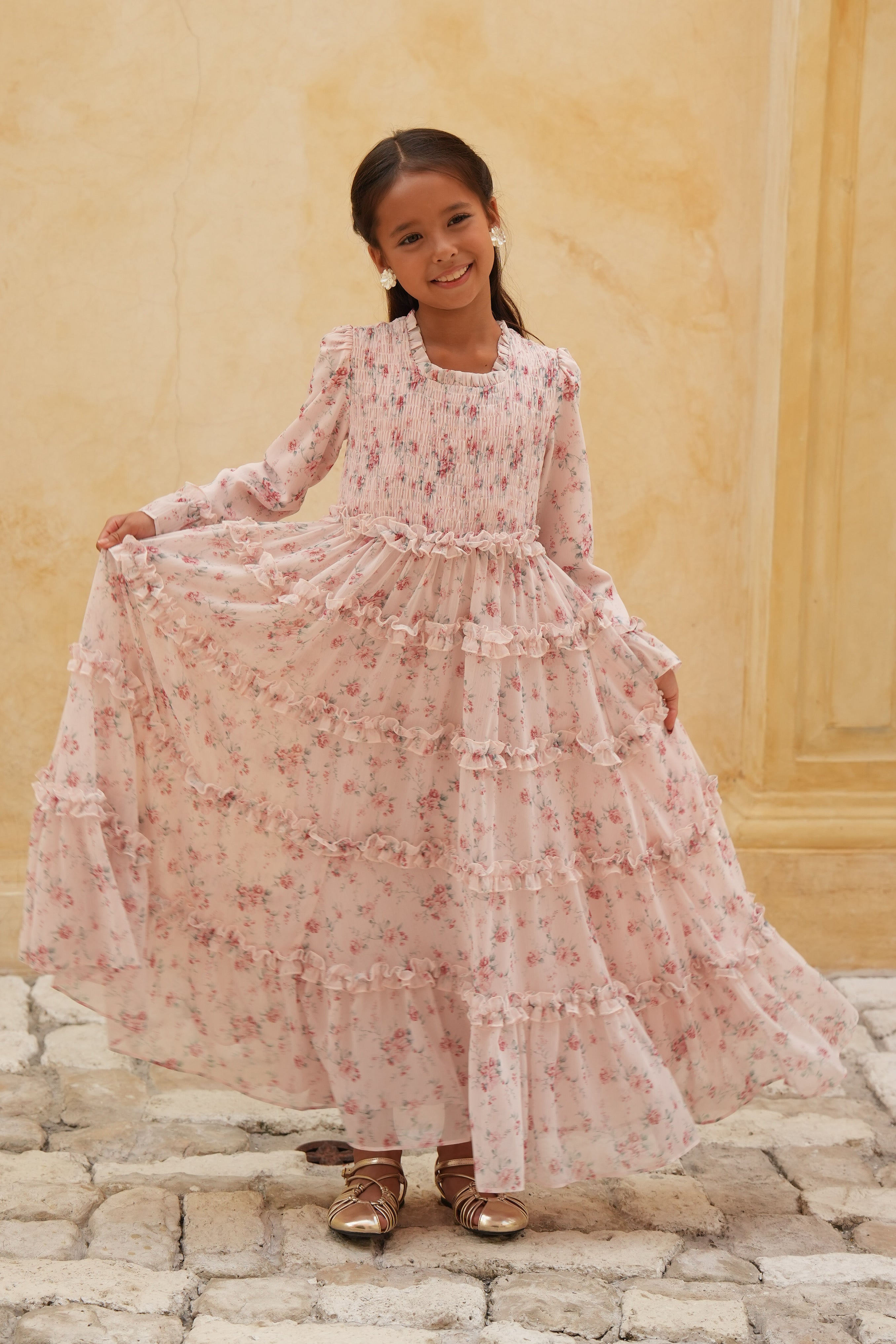 Girls Arabella Dress - Rosily Bloom