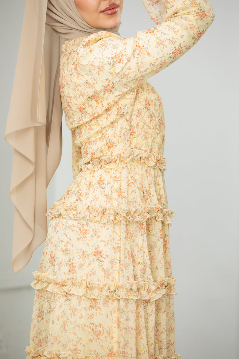 Arabella Dress - Peach Floral