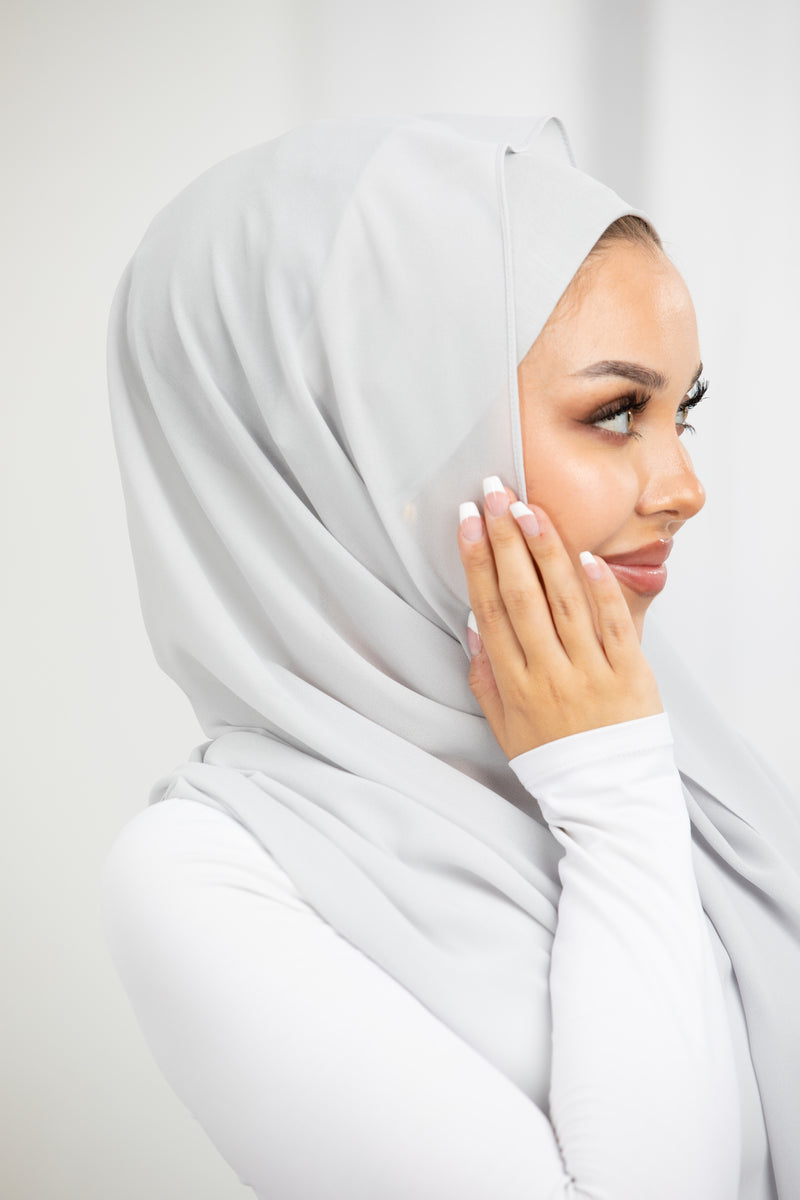 Hijab and Mesh Cap Set - Silver