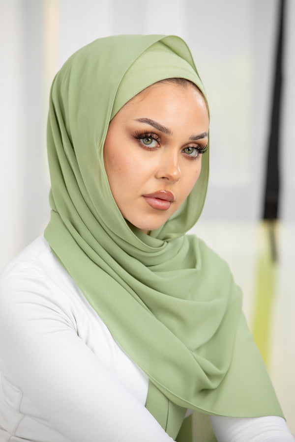 Hijab and Mesh Cap Set - Sage