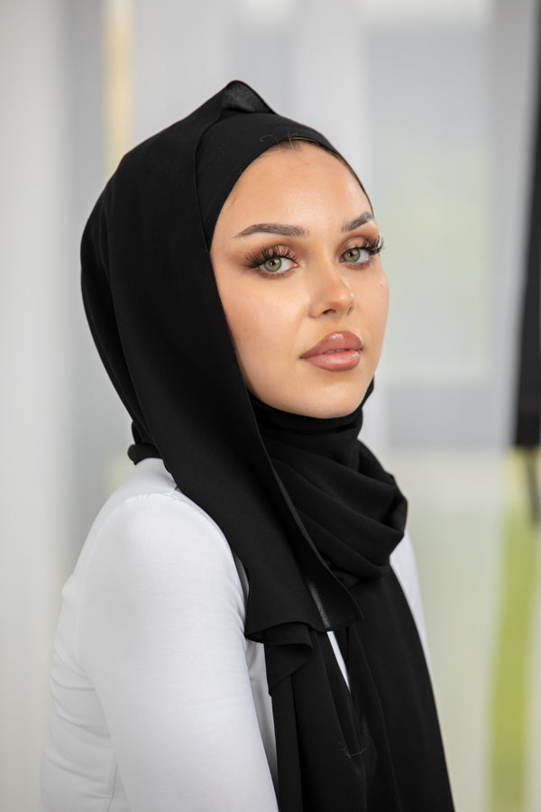 Hijab and Mesh Cap Set - Black
