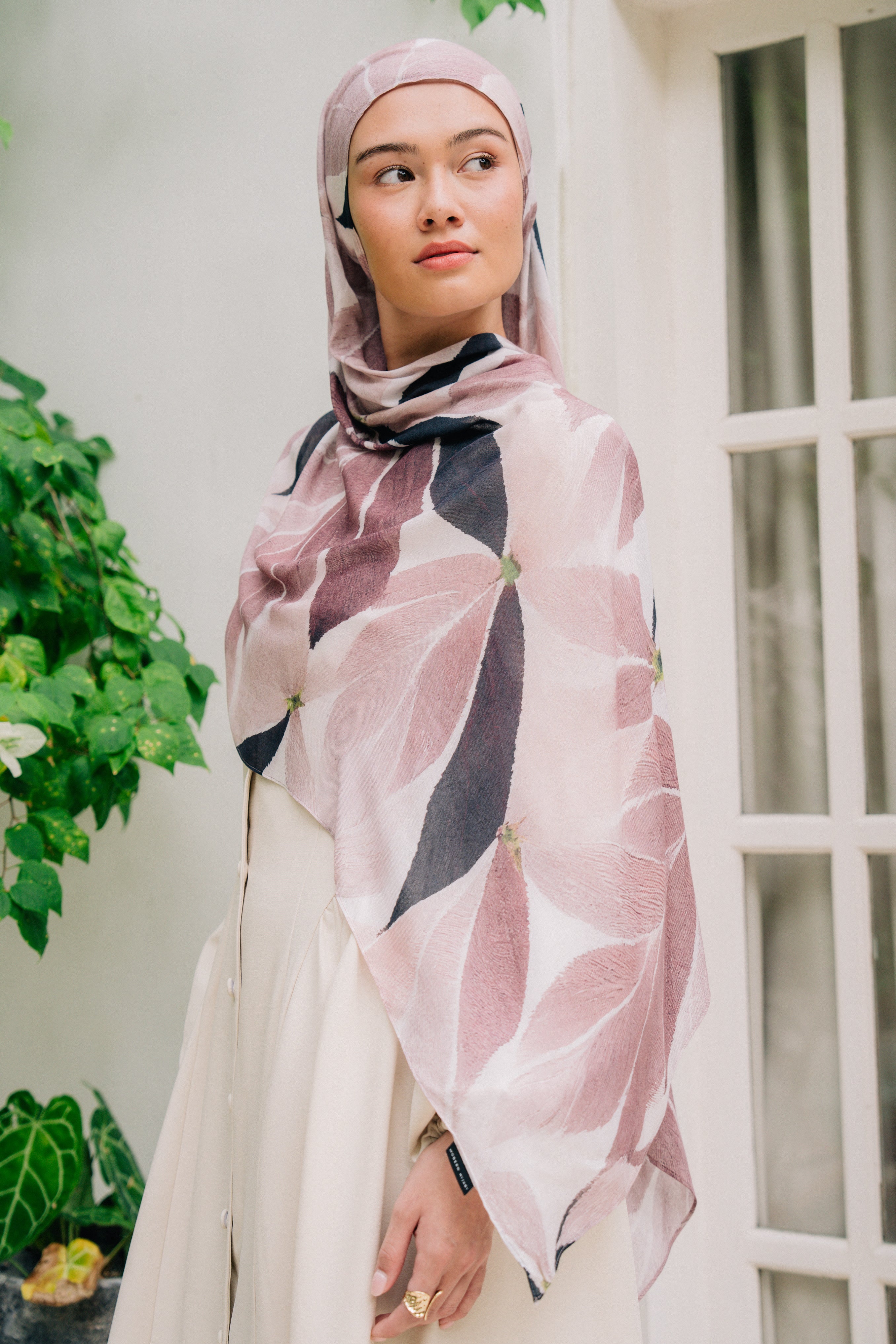 Printed Modal Hijab - Petal Pallete