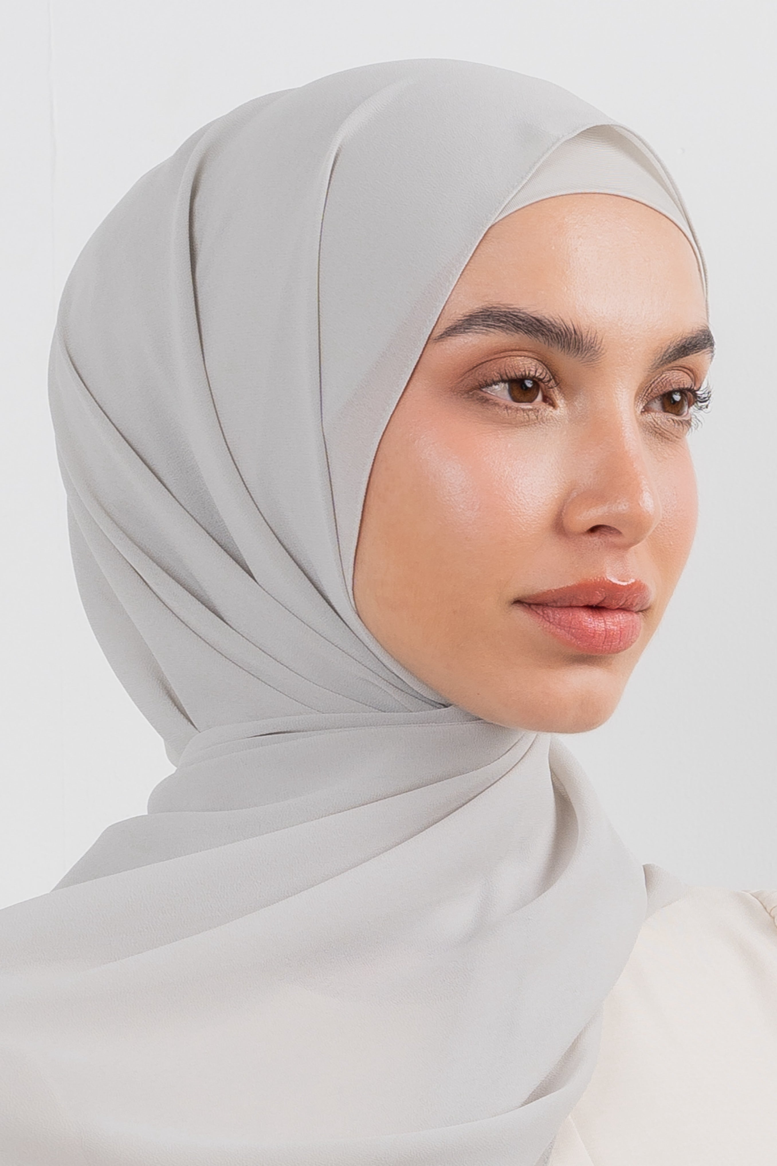 Chiffon Hijab Set - Silver - Modern Hijabi