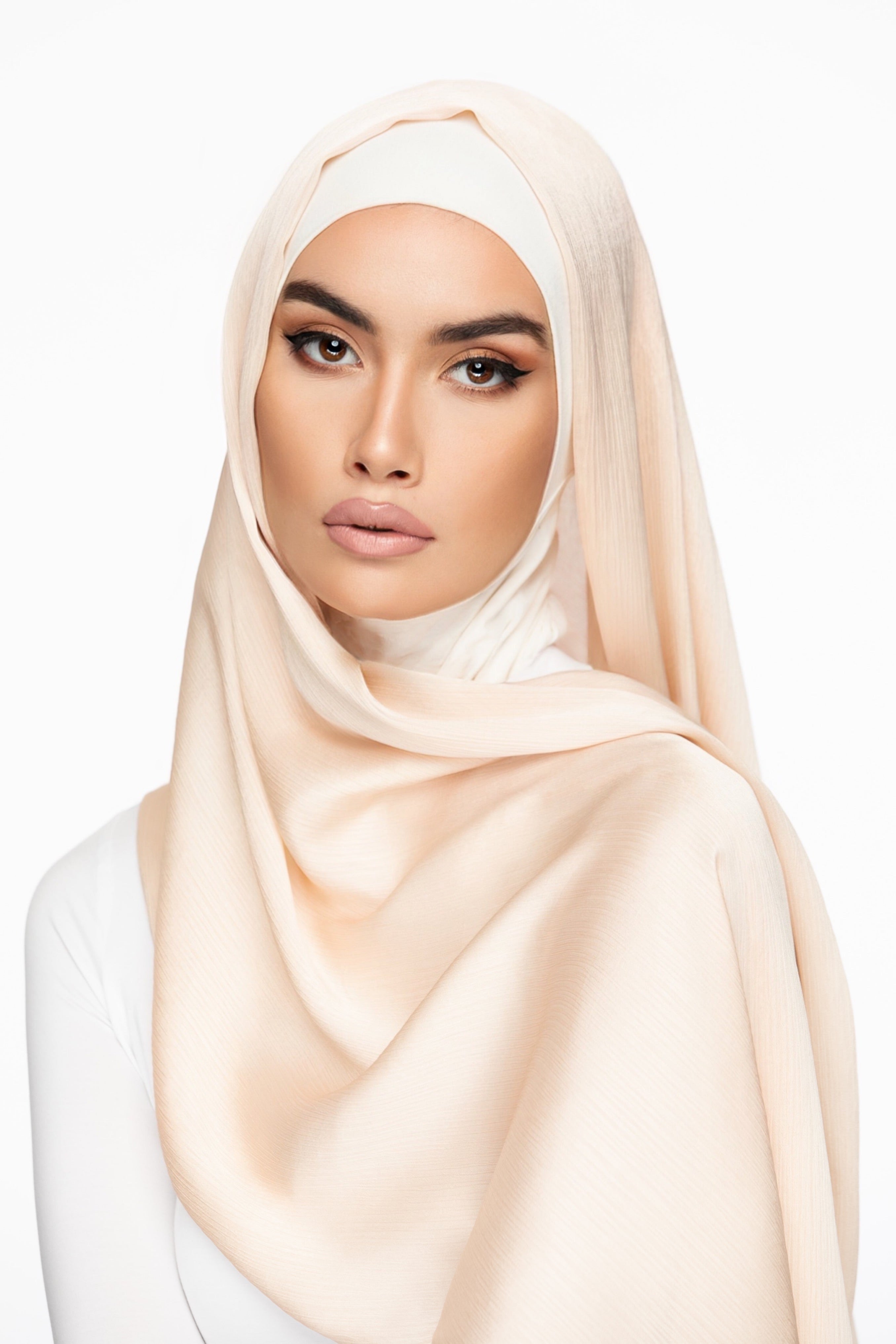 Ruched Satin Hijab - Adore